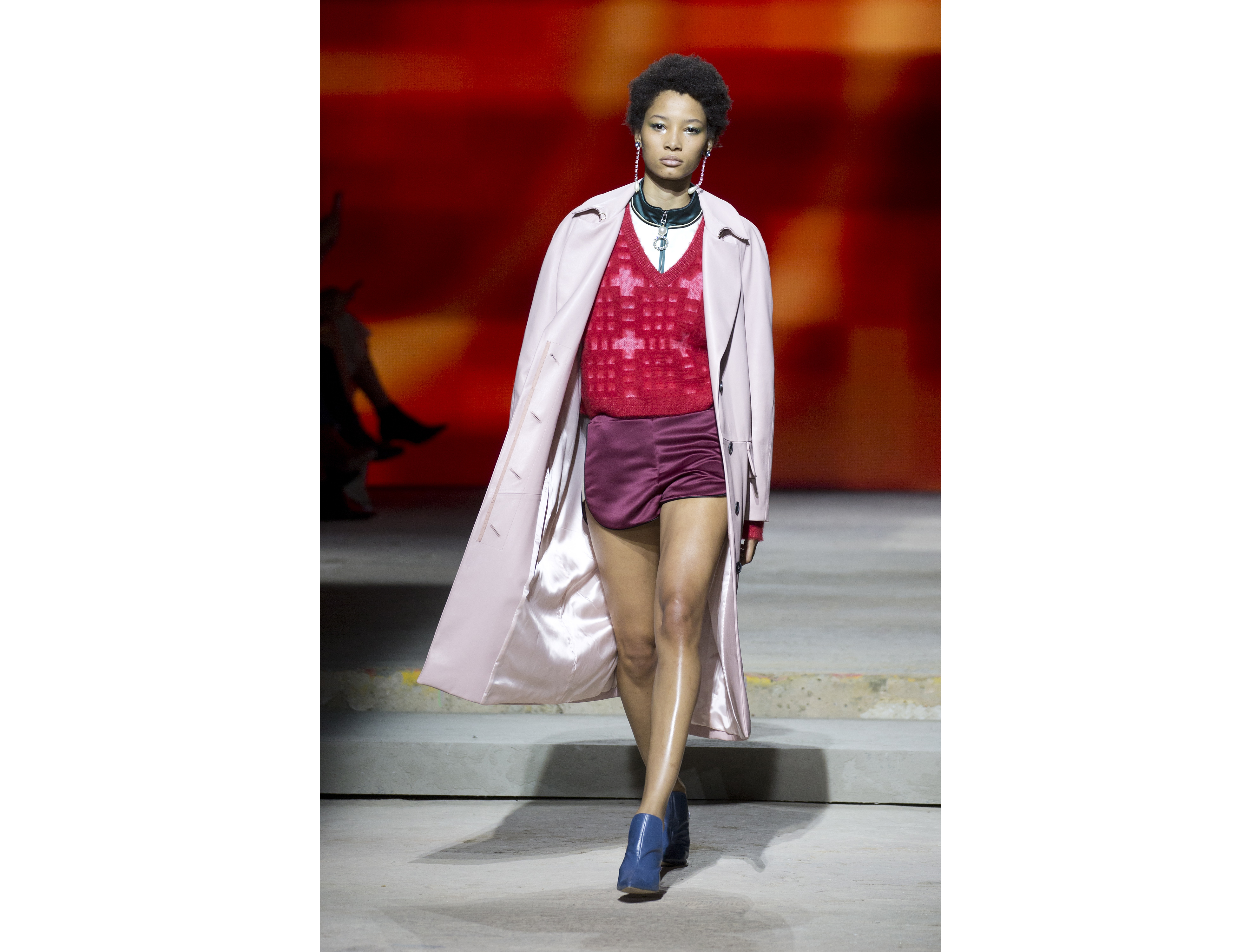 Lineisy Montero on the catwalk during the TOPSHOP London Fashion Week SS18 show held at Topshop Showspace, London