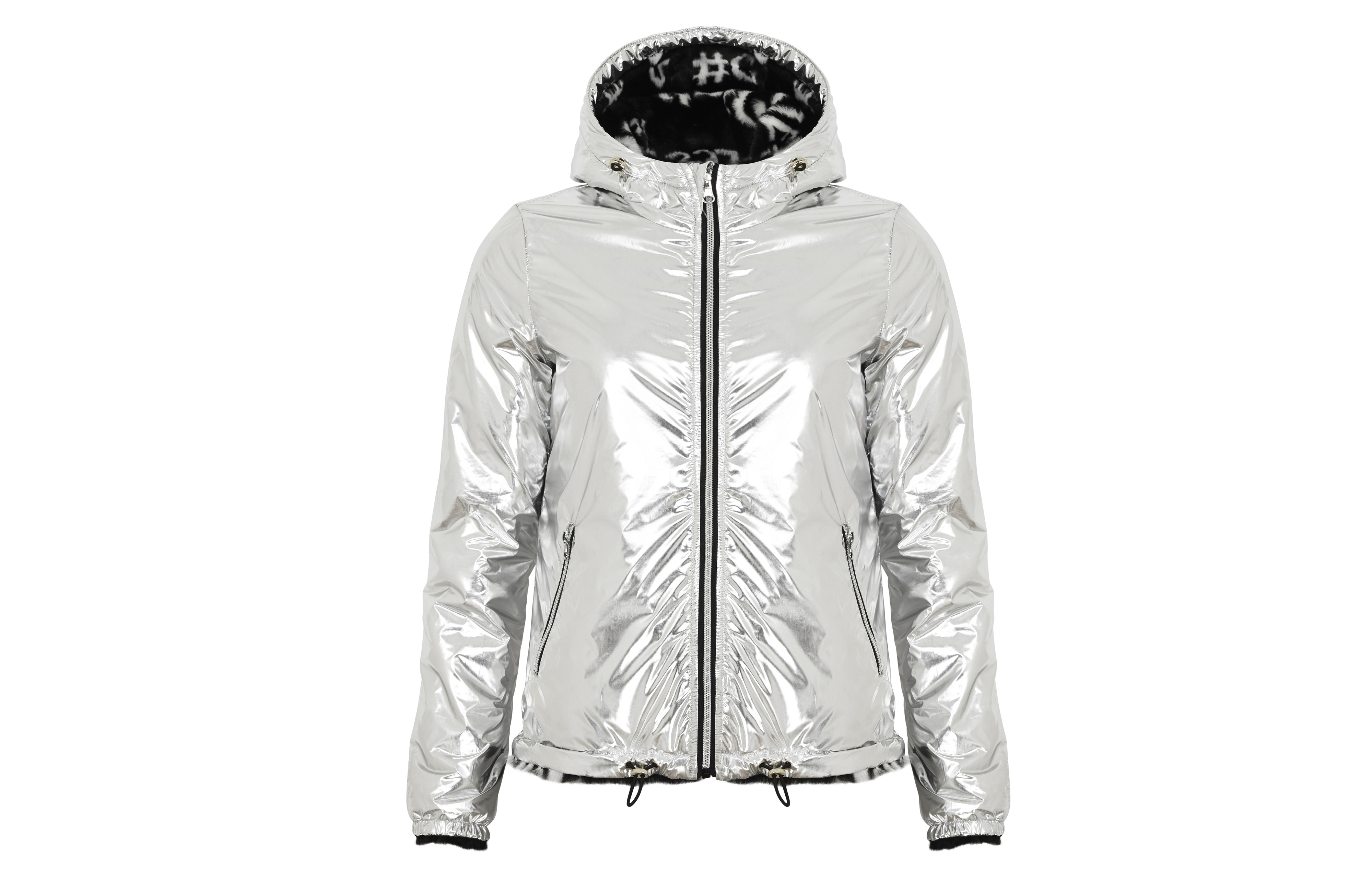 Guess Franky Silver Reversible Metallic Jacket