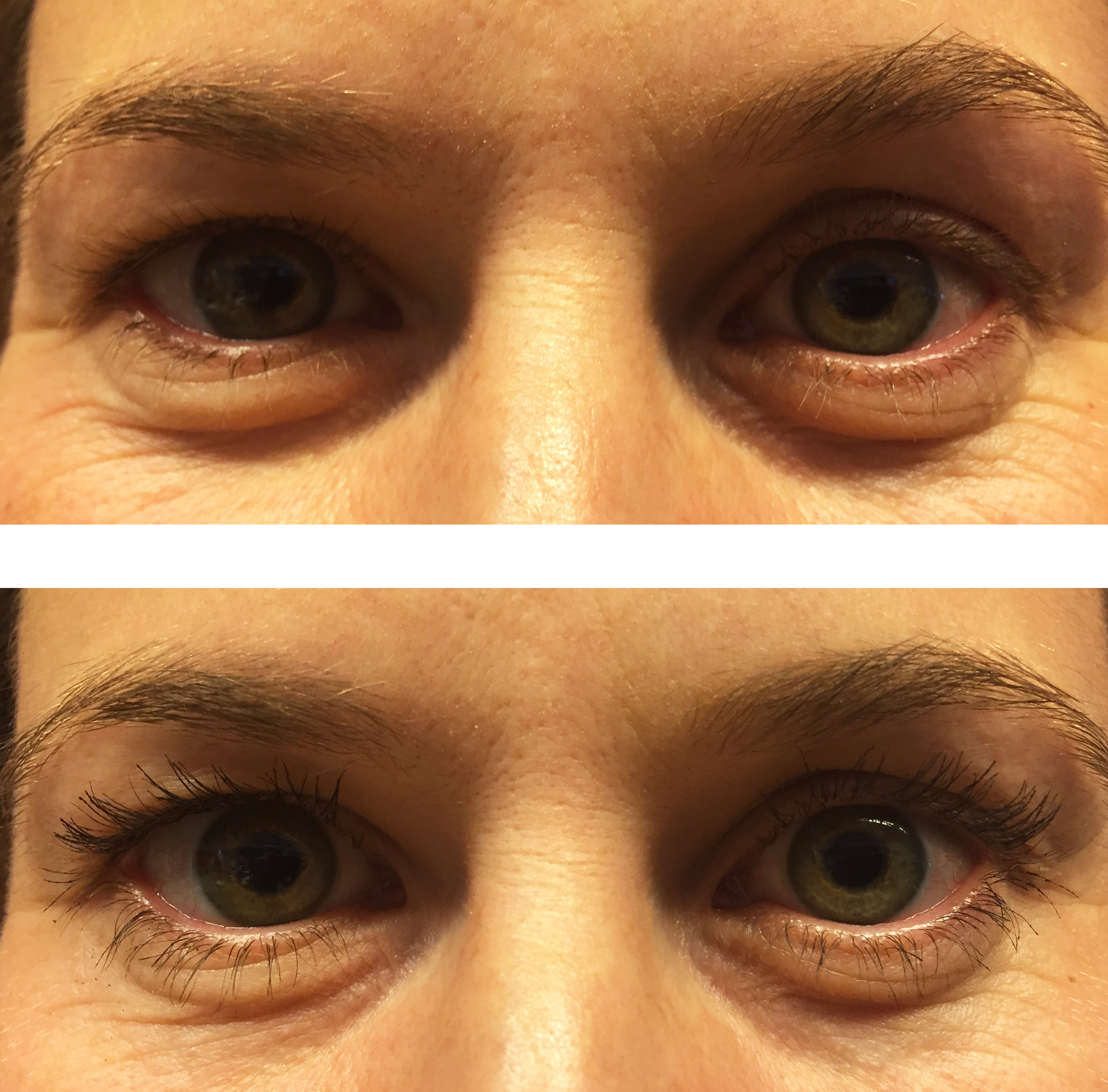 before and after using By Terry Lash-Expert Twist Brush Double Effect Mascara