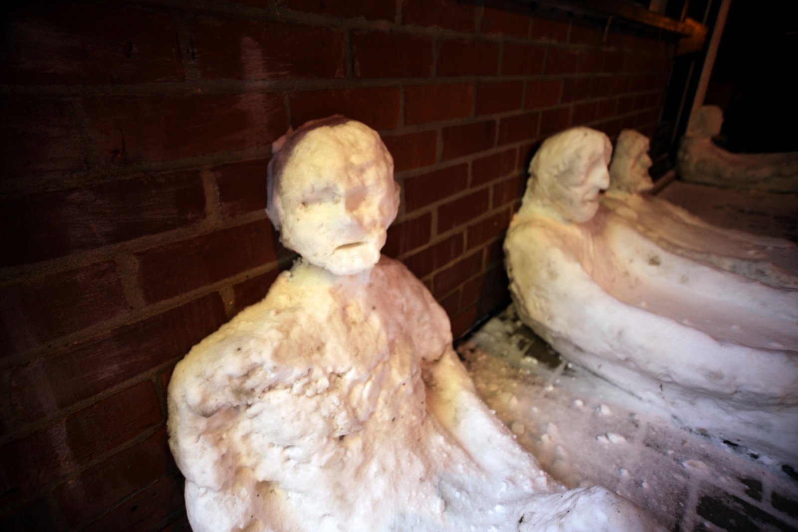 The face of one of the snowmen