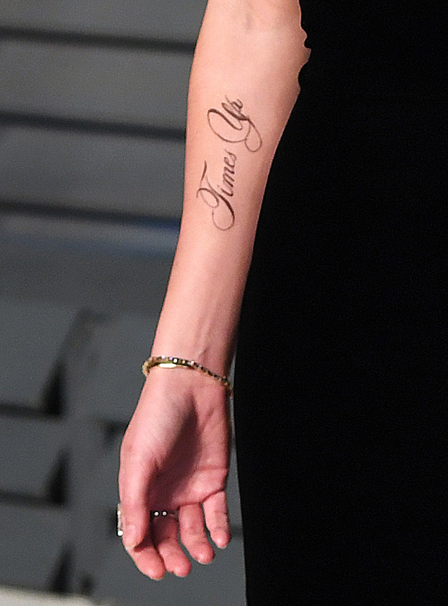 A tattoo supporting the Time's Up campaign on the arm of Emma Watson (PA)
