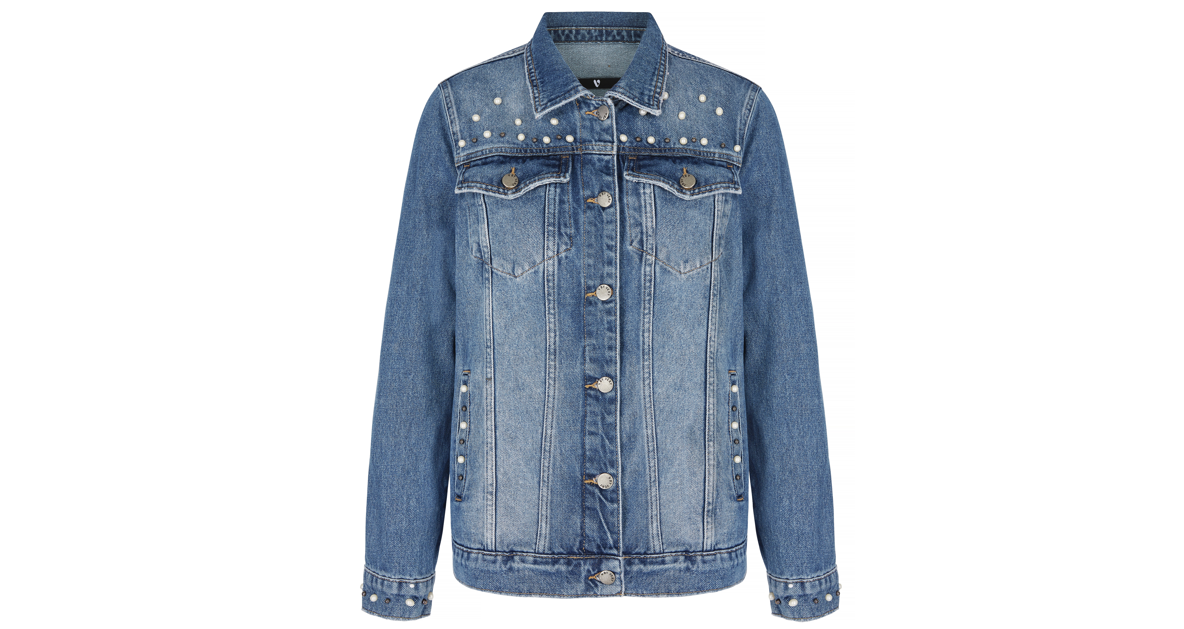 V by Very Pearl and Stud Detail Denim Jacket