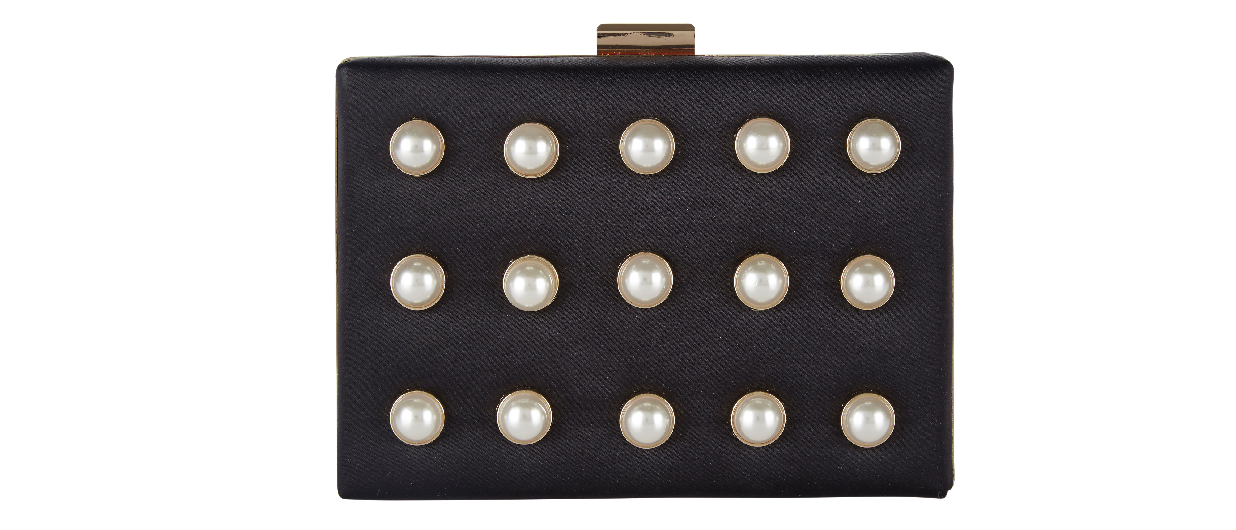 JD Williams Pearl Detail Box Clutch Bag