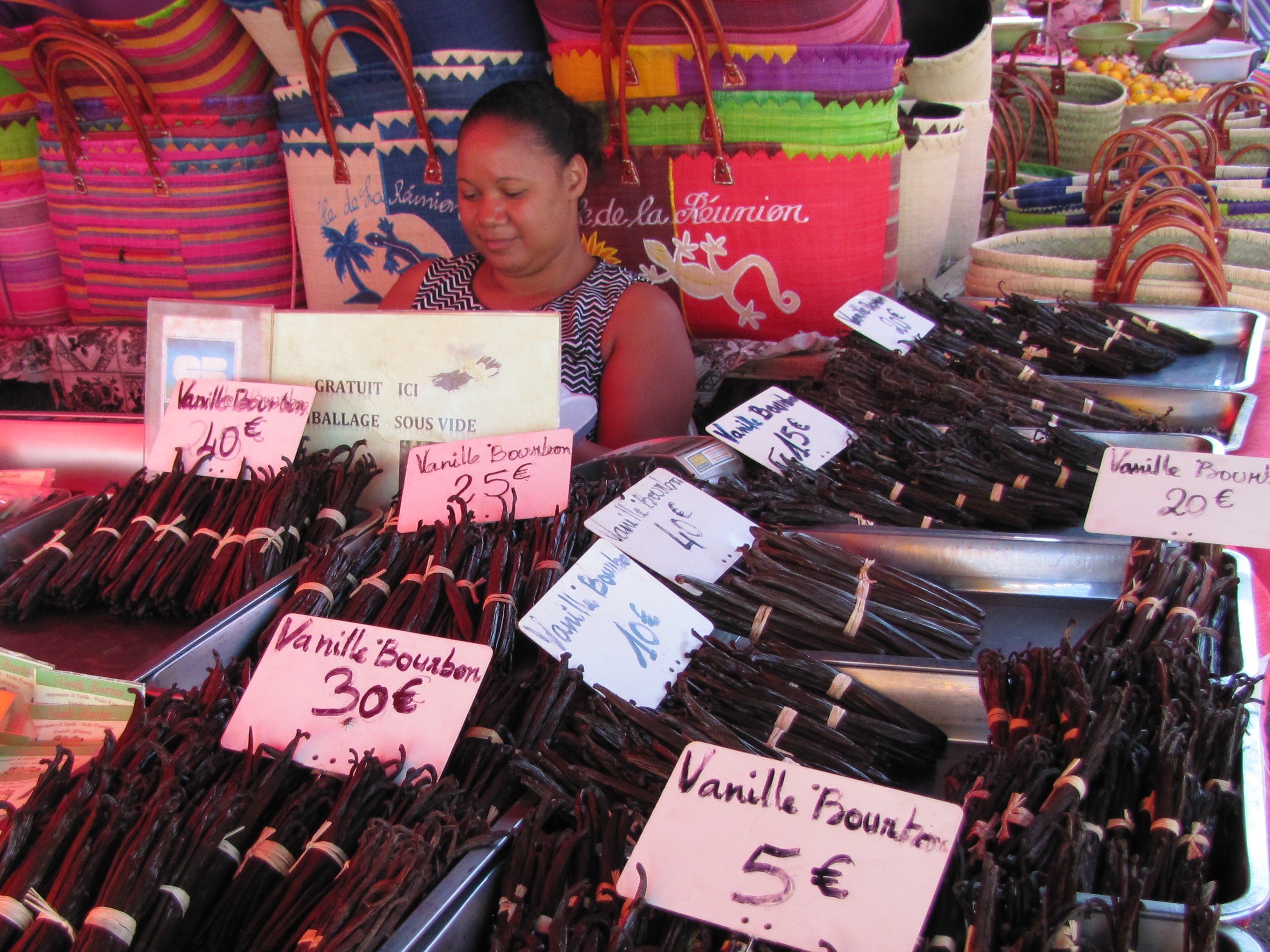 Vanilla on sale at a market in Saint-Paul, Reunion (Verena Vogt/PA)
