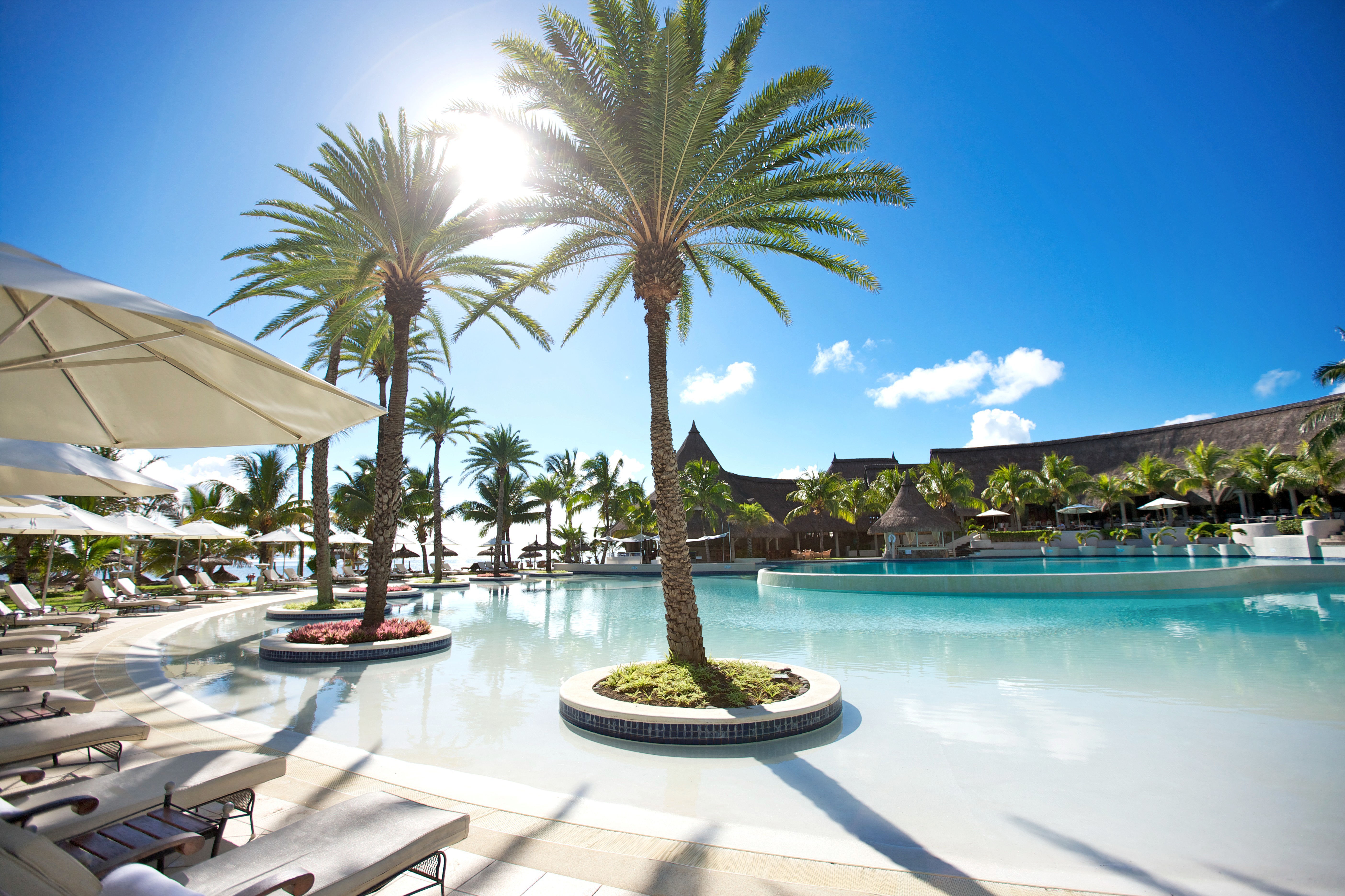 The main pool at the Lux Belle Mare hotel on Mauritius (Lux Belle Mare/PA)