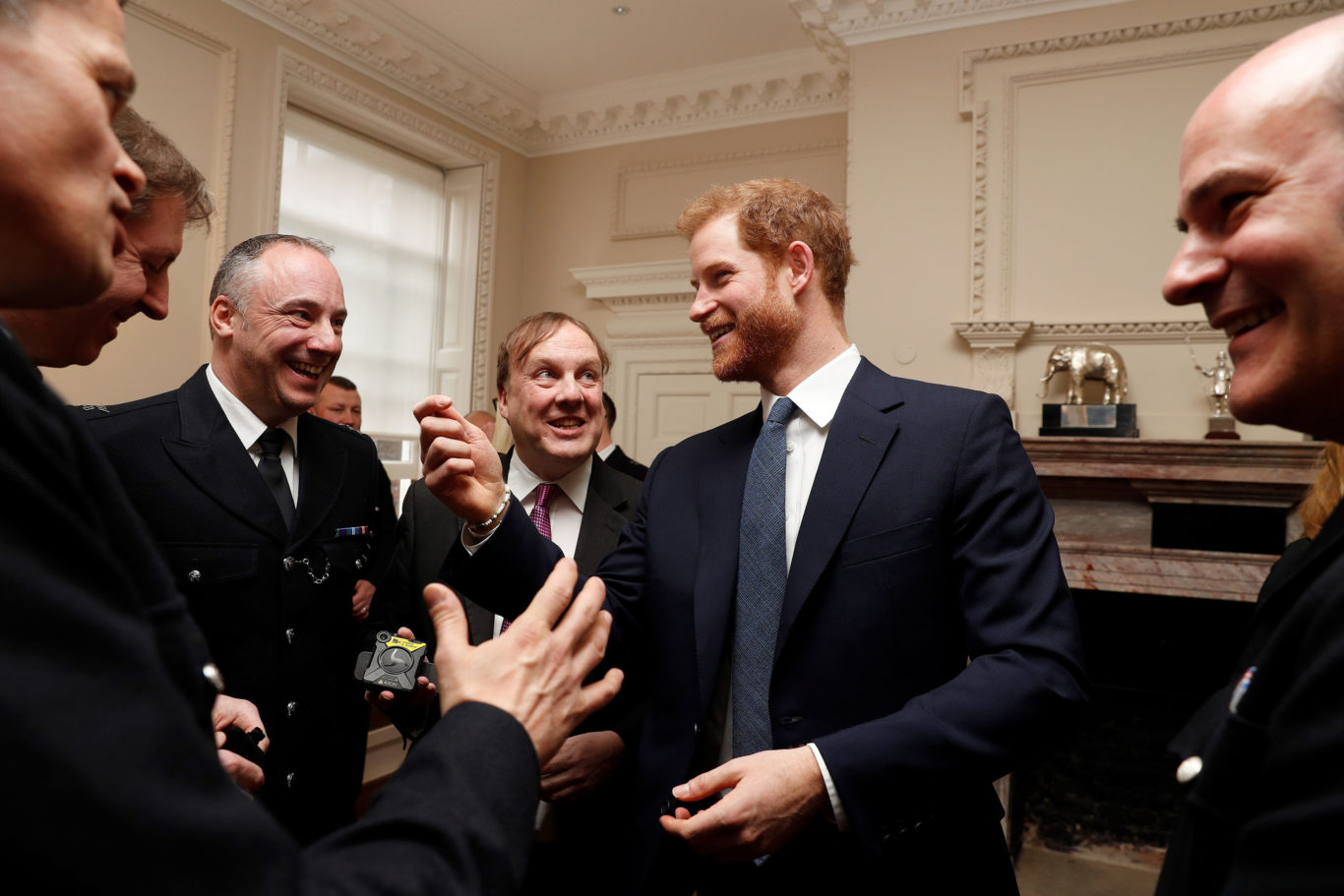Prince Harry meets police officers, staff and volunteers honoured by the Metropolitan Police, in the Met Excellence Awards (Adrian Dennis/PA)