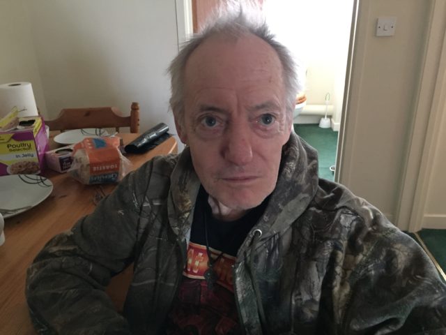 Maurice Broom, 74, whose home at Hemsby has partially collapsed onto the beach.