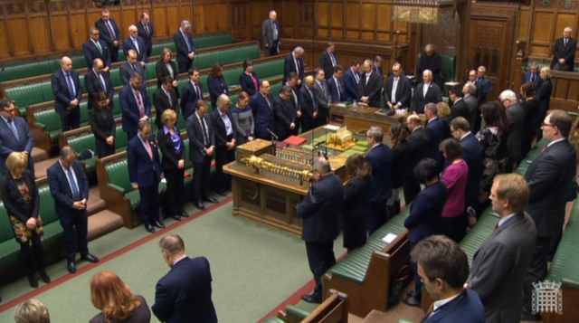 MPs observe a minute's silence on the first anniversary of the Westminster terror attack 