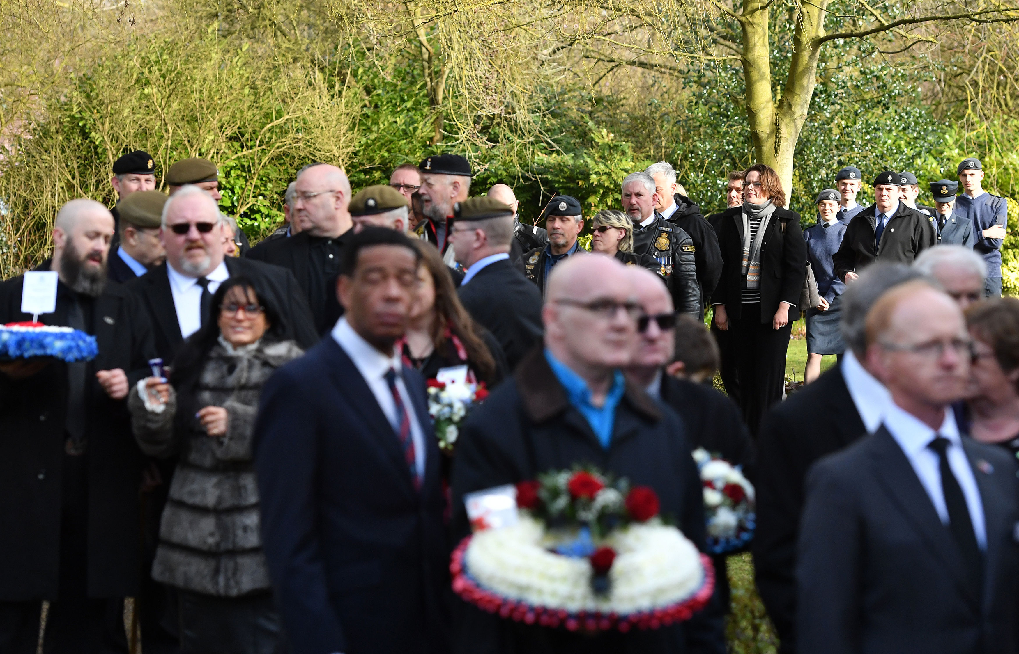 Mourners attend the funeral (Joe Giddens/PA)