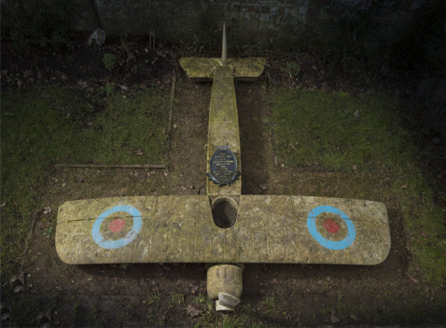 A memorial to Capt Eric Lubbock in the shape of a plane has been listed at Grade II (Historic England/PA)