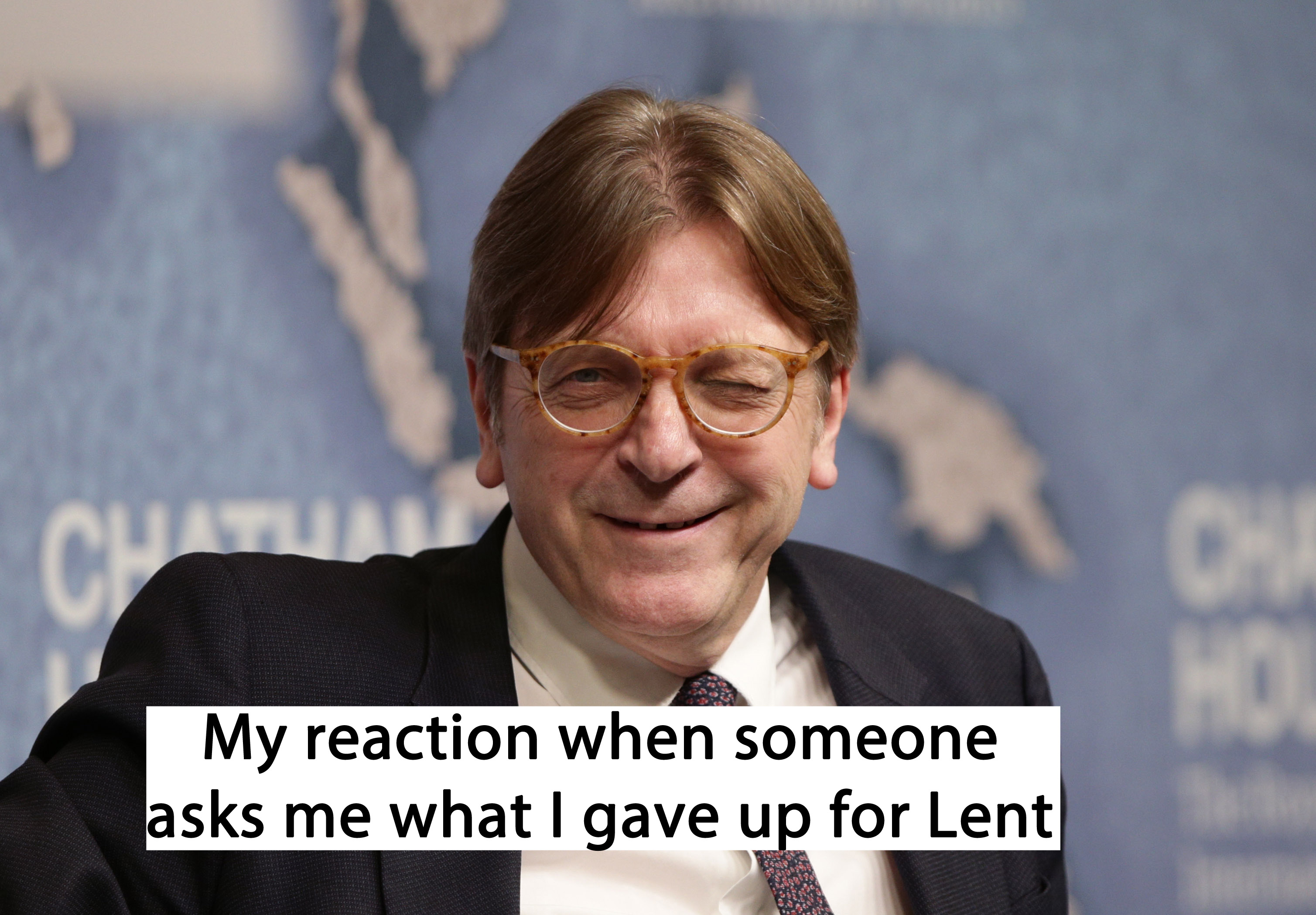 Guy Verhofstadt is asked what he gave up for Lent