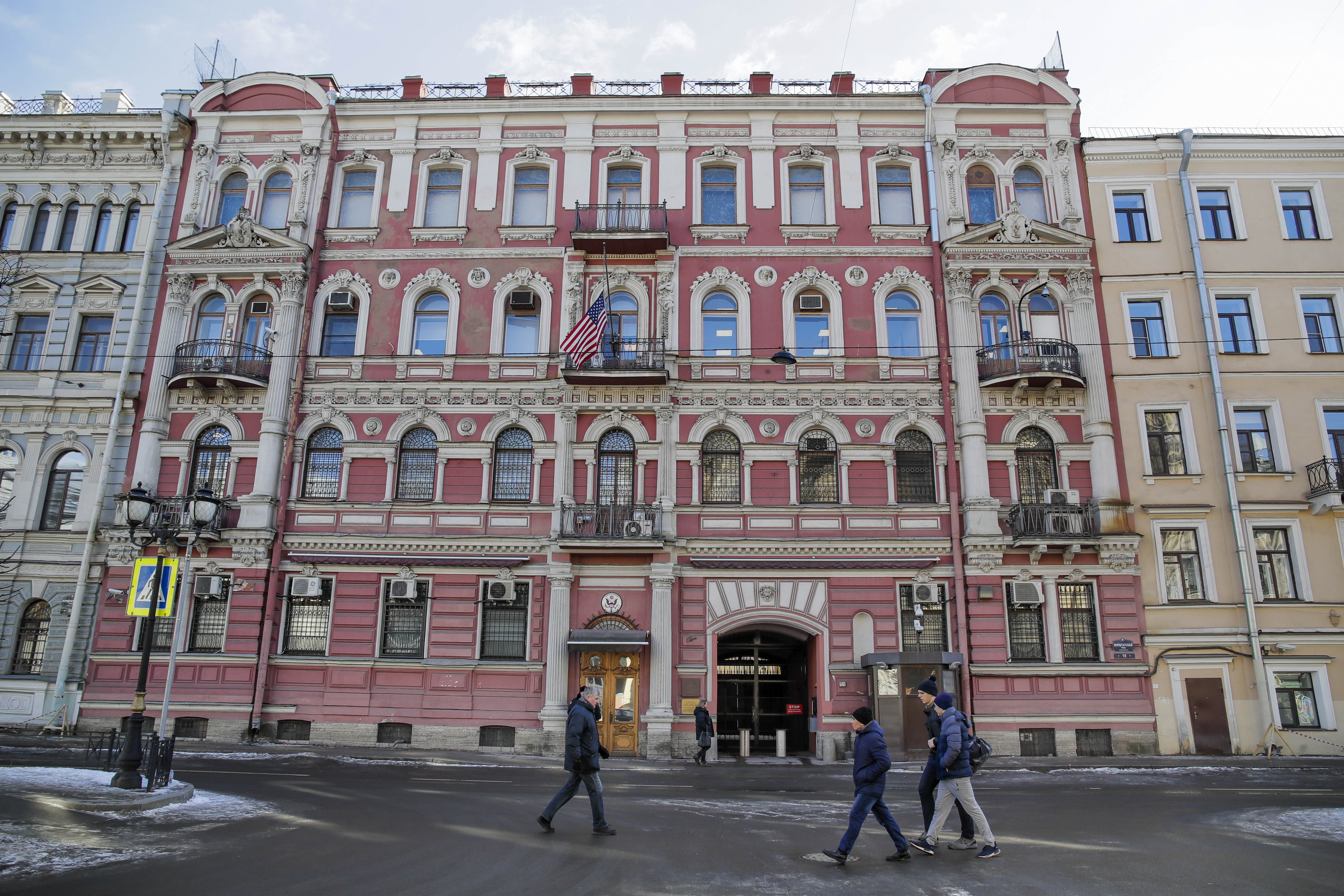 The US consulate in St Petersburg (Dmitri Lovetsky/AP)