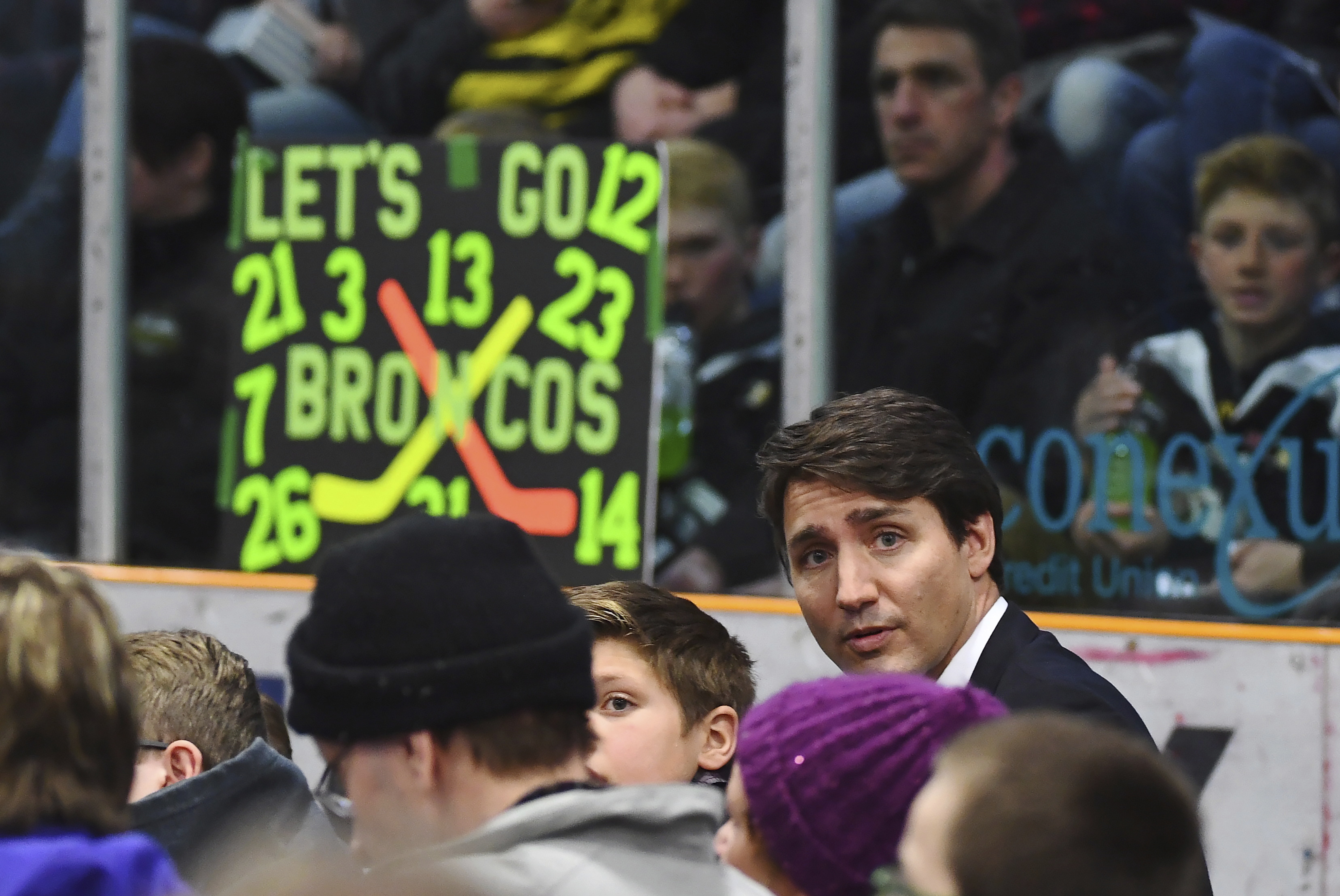 Justin Trudeau attends the vigil (Jonathan Hayward/The Canadian Press via AP)