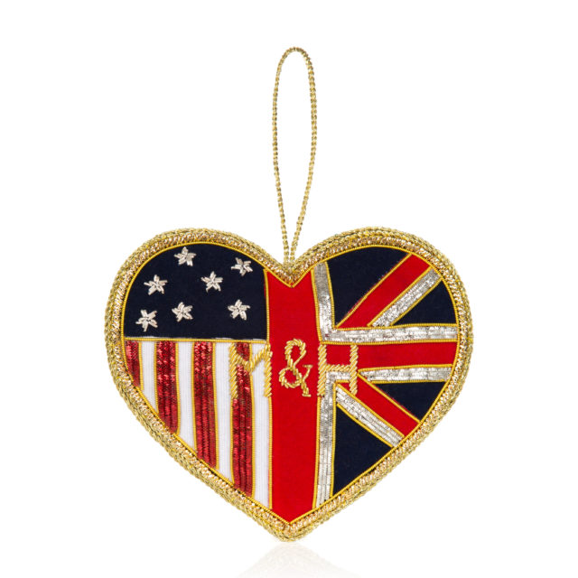 An embroidered M&amp;H heart by the Royal Collection Trust (Royal Collection Trust/ Her Majesty Queen Elizabeth II 2018/PA)