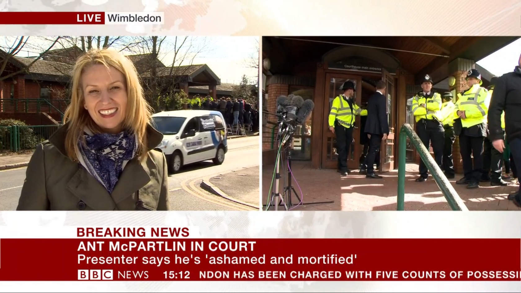 The accident happened directly behind Alison Freeman outside the court (BBC/PA)