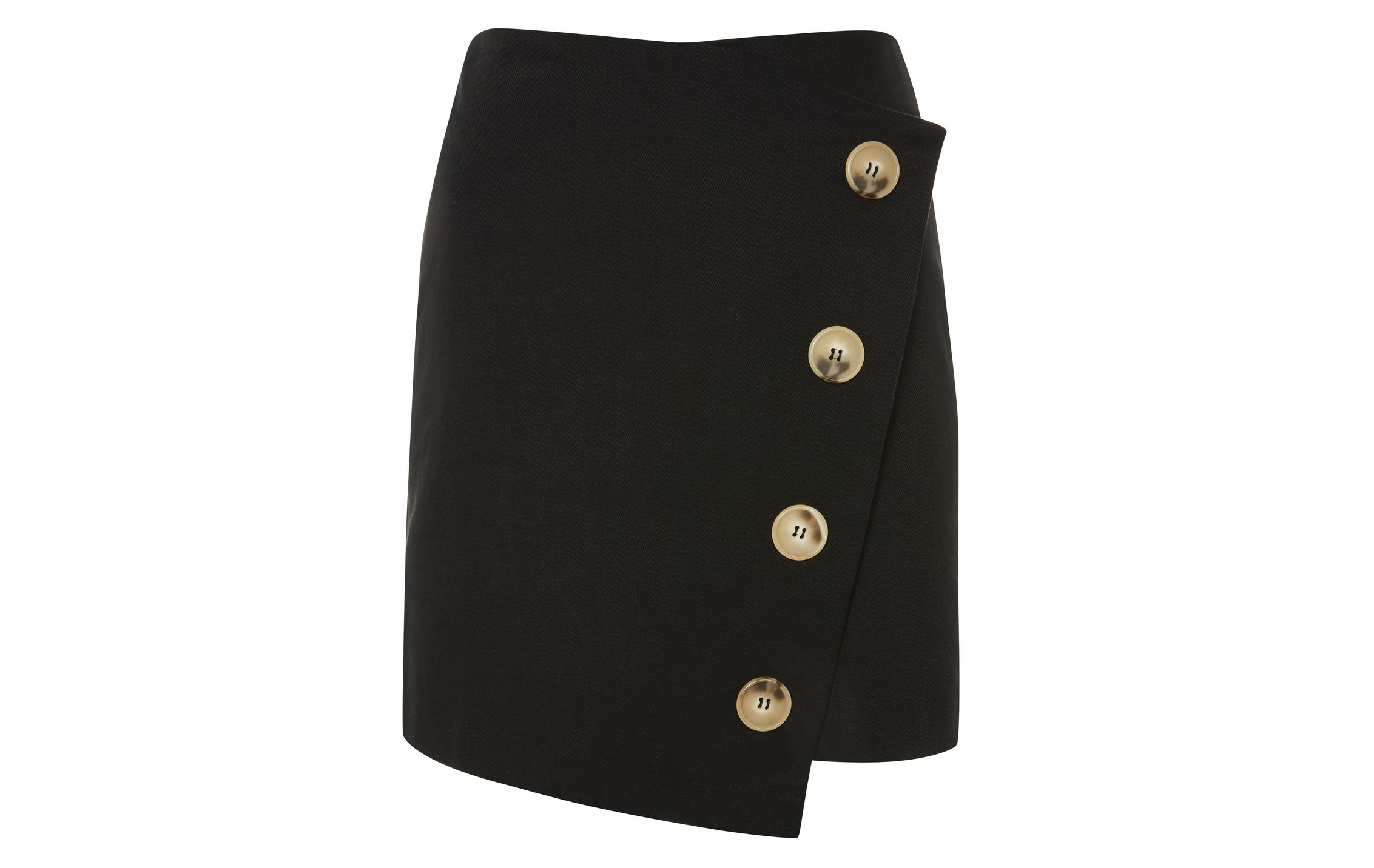 Topshop Twill Asym Wrap Skirt