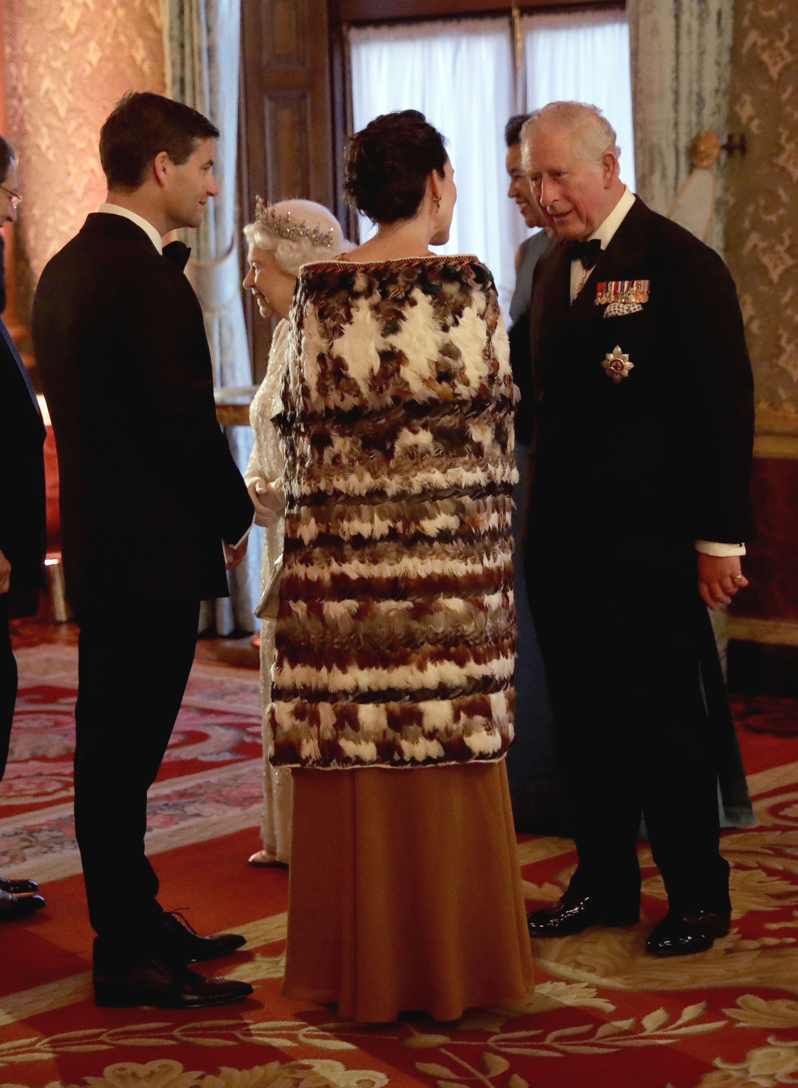 Jacinda Ardern in the traditional Maori cloak