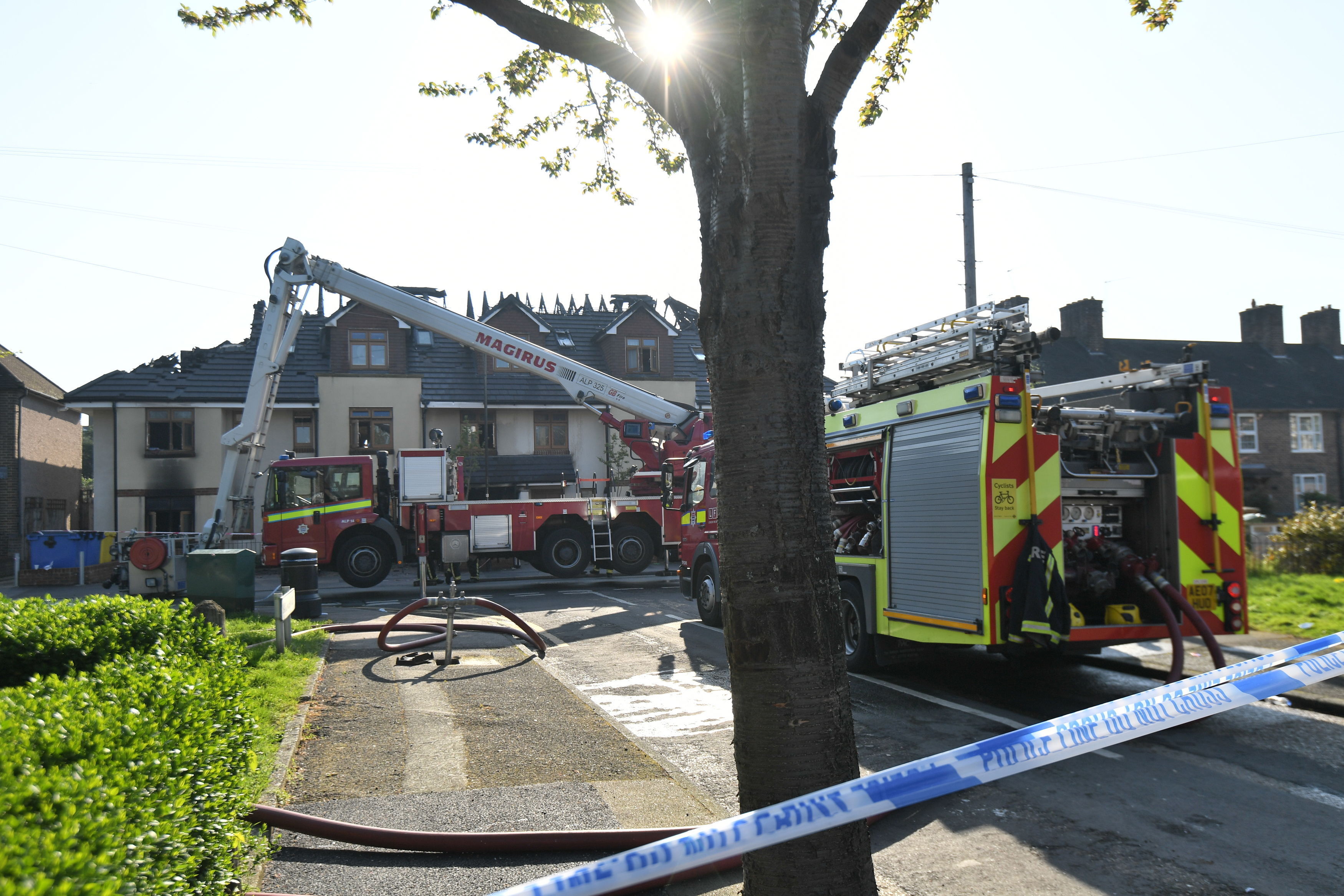 Emergency services attend the scene of a fire at a care home in Chingford (Victoria Jones/PA)