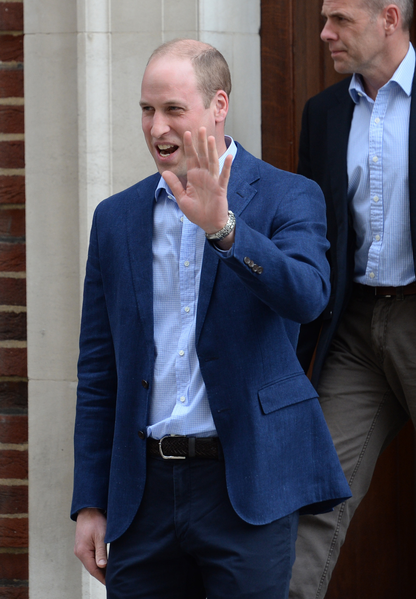 The Duke of Cambridge leaves the Lindo Wing at St Mary's Hospital in Paddington, London
