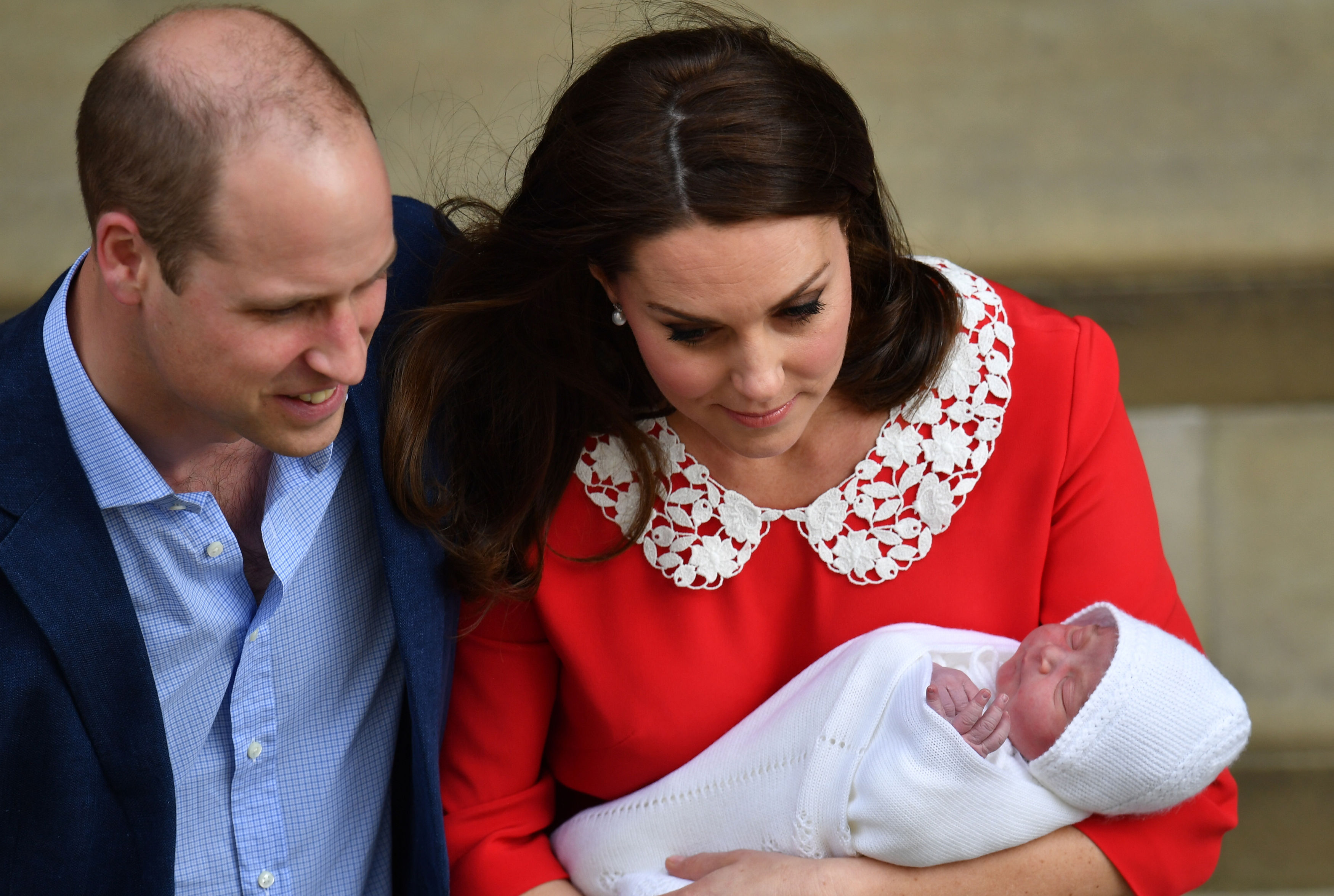 The Duke and Duchess of Cambridge and their newborn son outside the Lindo Wing