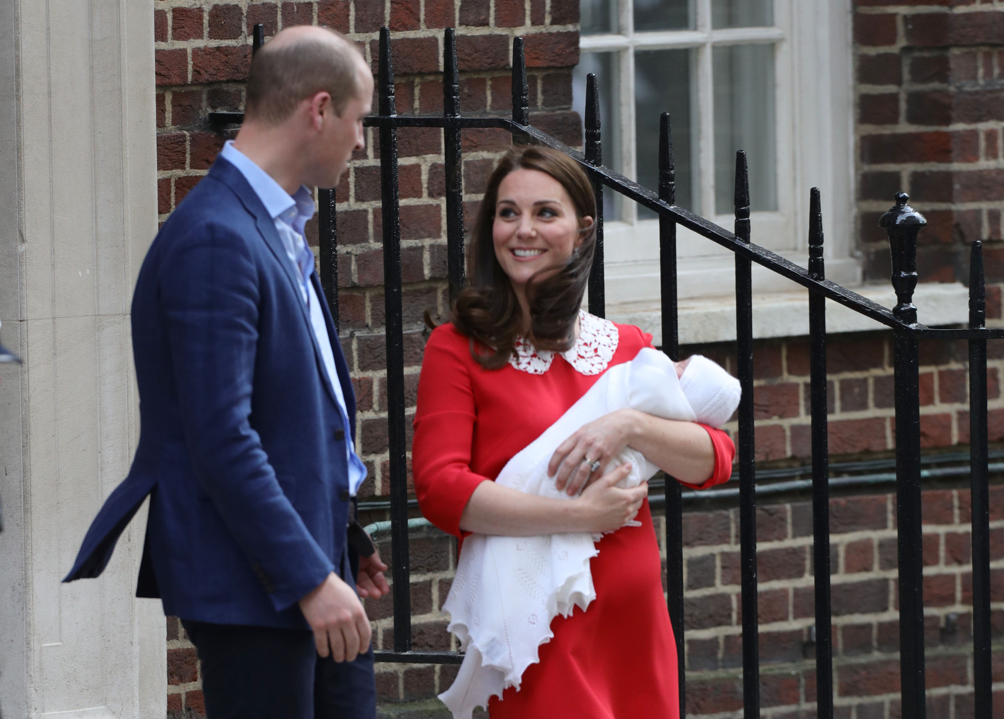 The Duke and Duchess of Cambridge and their newborn son outside the Lindo Wing at St Mary's Hospital