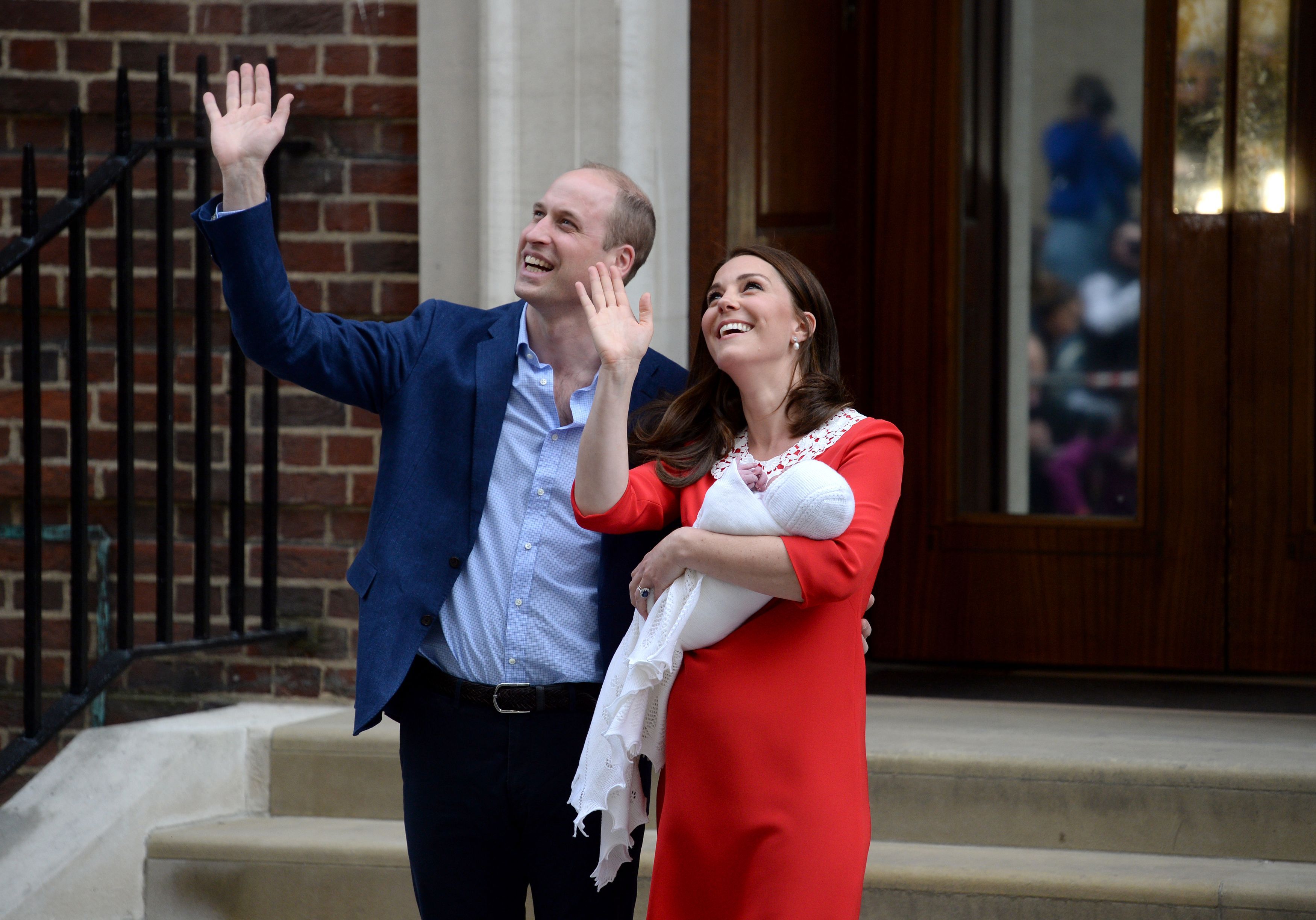 The Duke and Duchess of Cambridge and their newborn son outside the Lindo Wing at St Mary's Hospital in Paddington 