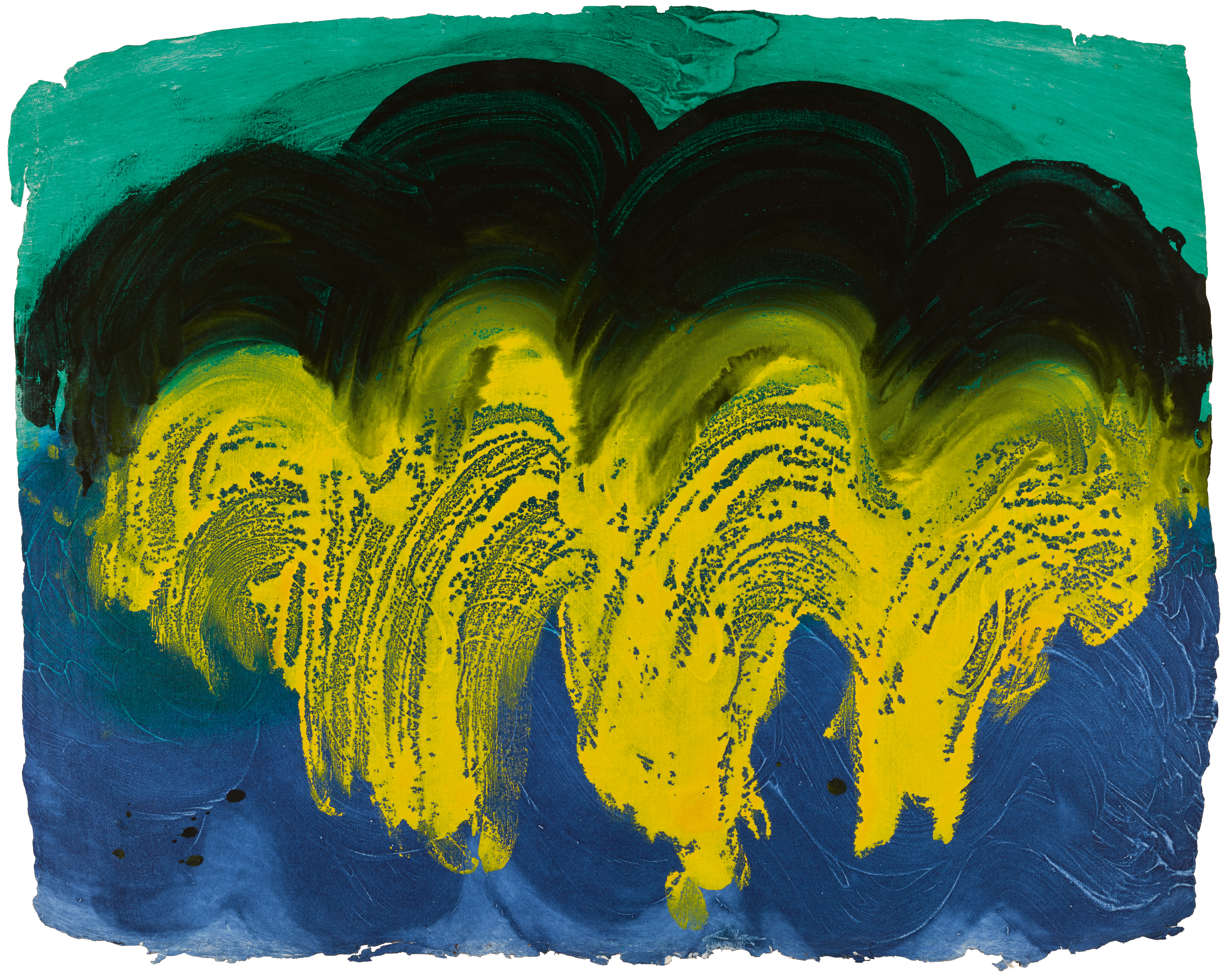 Howard Hodgkin, Indian Waves No. 32, hand painted gouache on intaglio-impressed Khadi paper (Sotheby's)