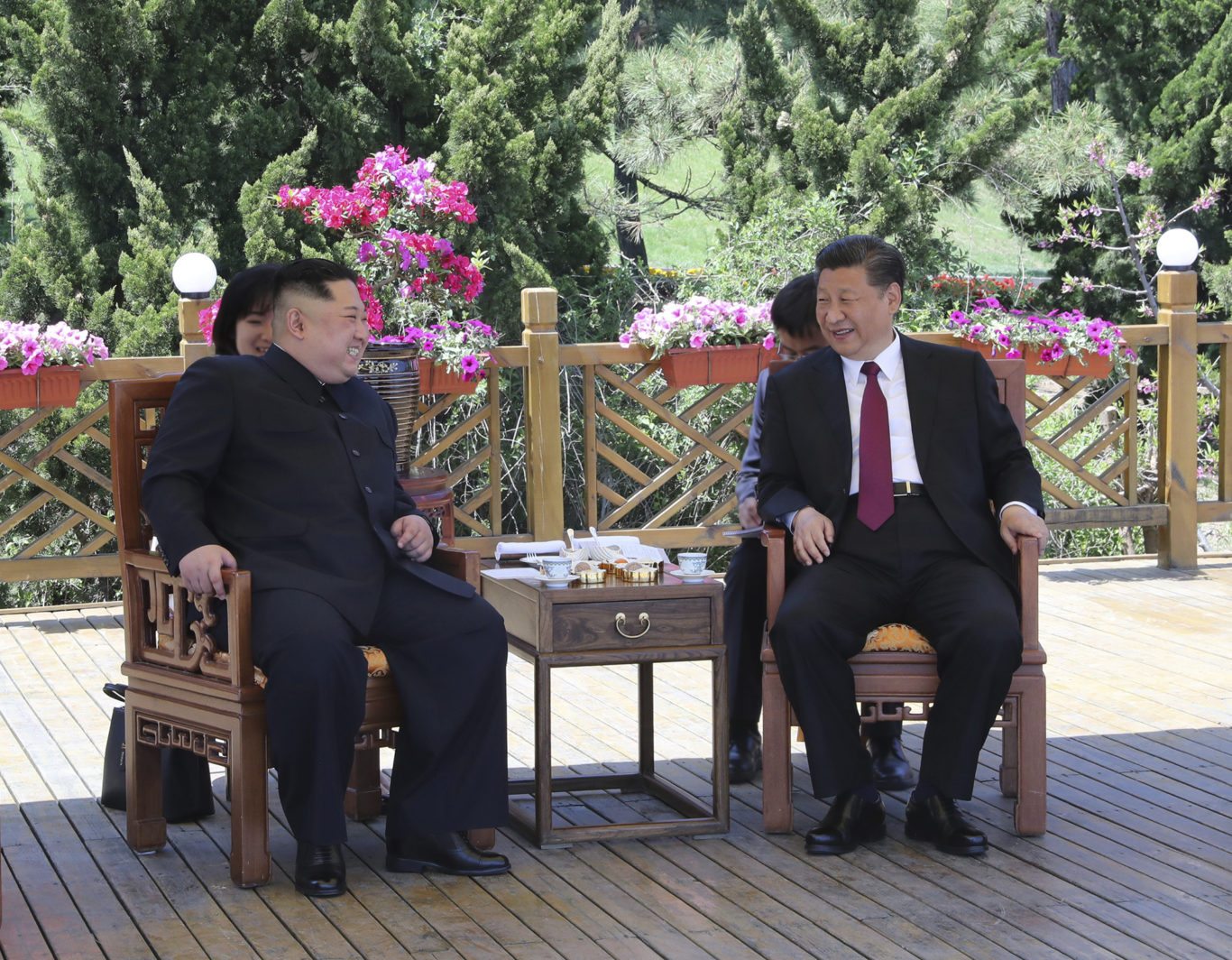 Kim Jong Un and Xi Jinping meet in Dalian (Xinhua via AP)