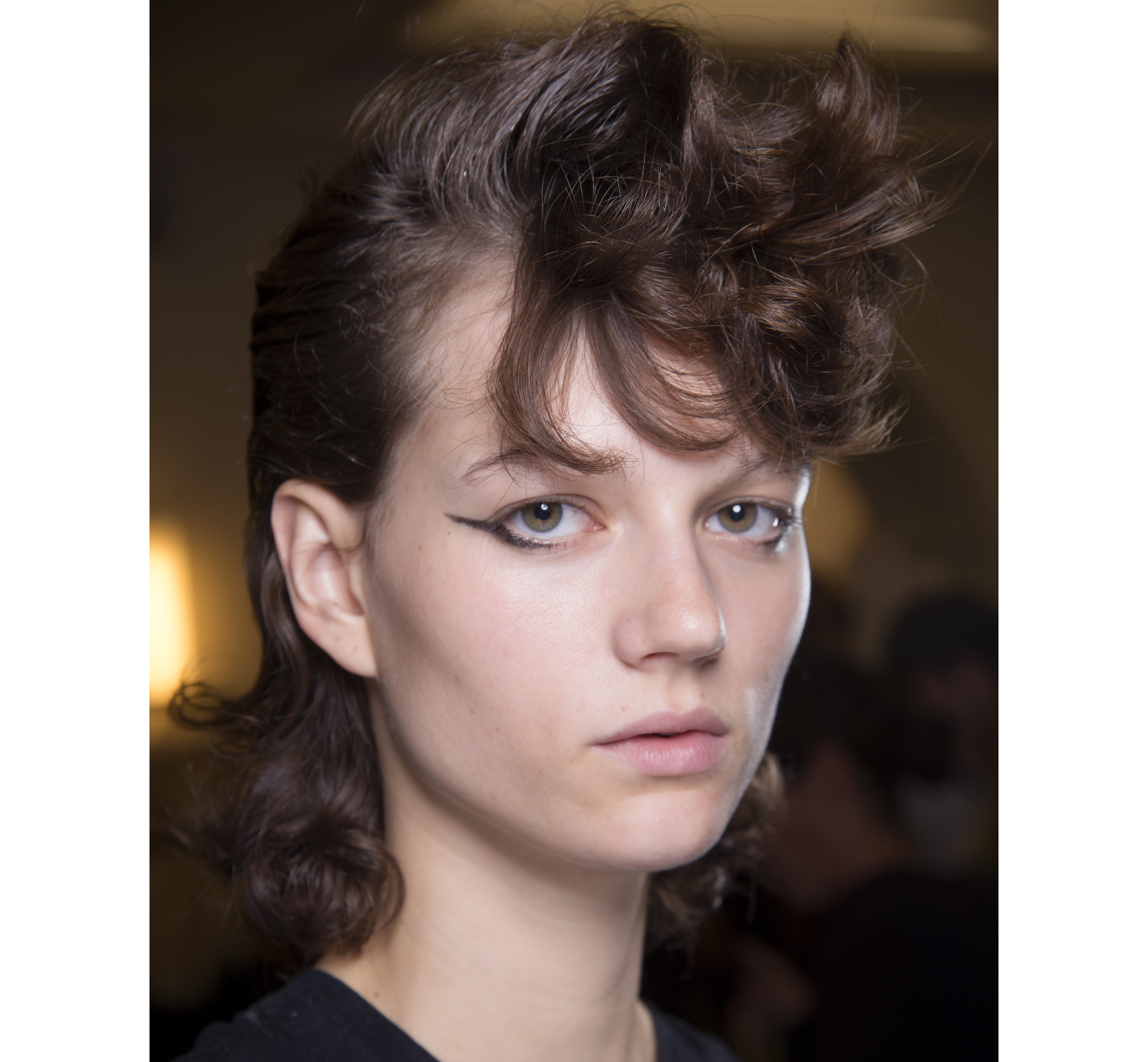 model backstage at John Galliano SS18