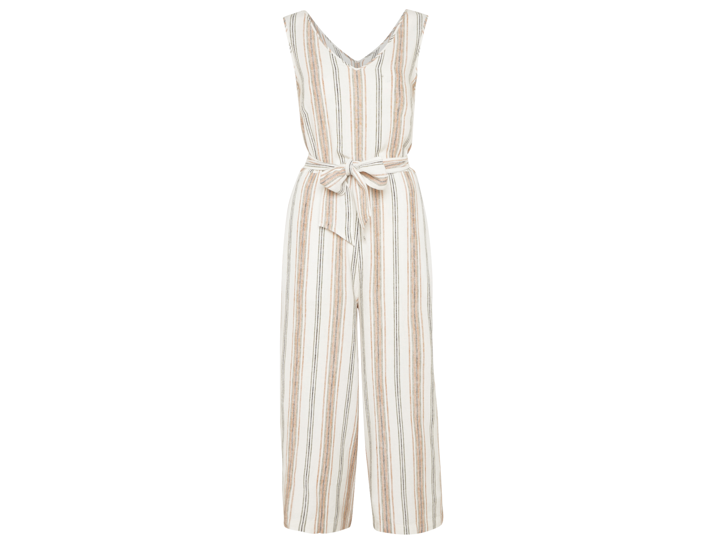 F&F Striped Linen Blend Culotte Jumpsuit