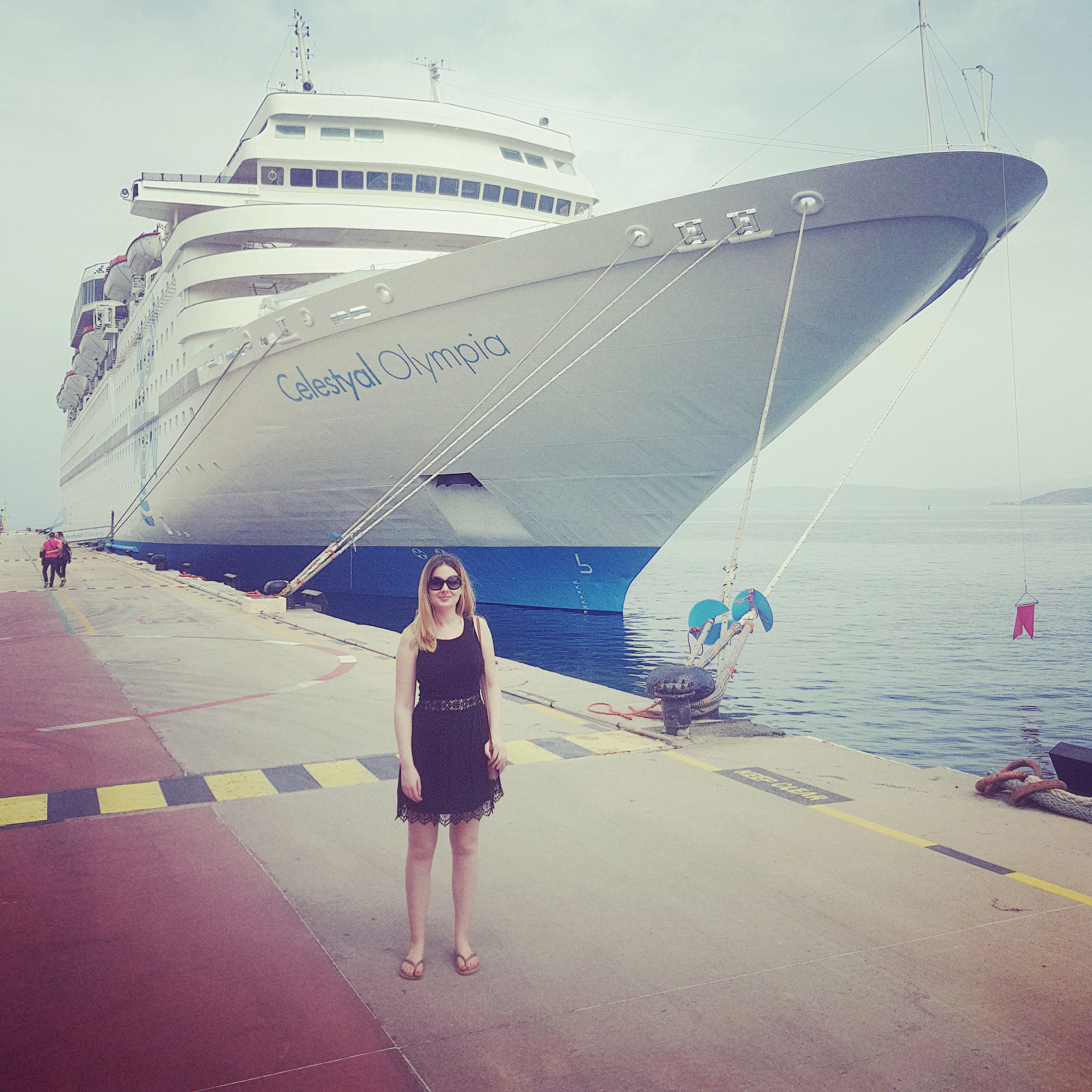 Laura outside the ship (Laura Hannam/PA)