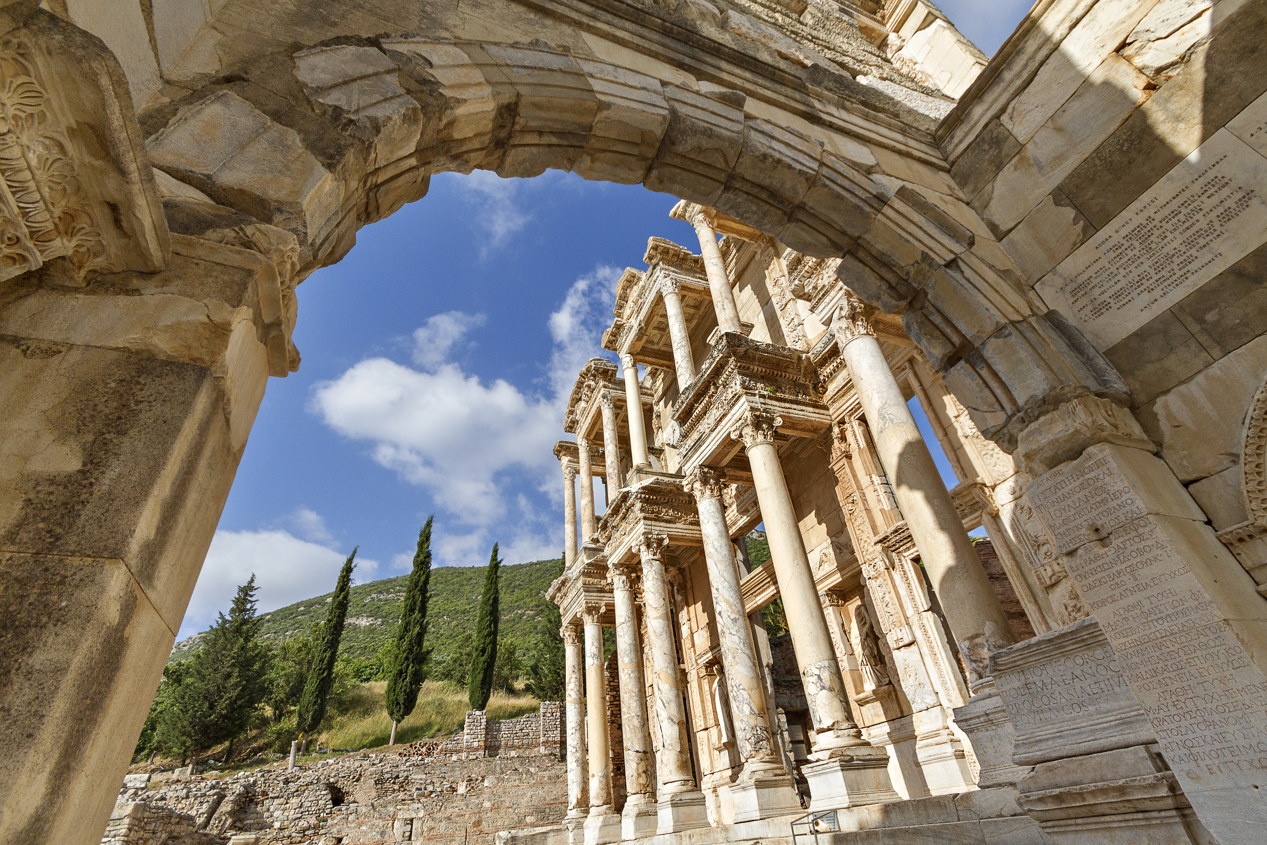 Roman library of Celsus in the ruins of Ephesus, Turkey (Thinkstock/PA)