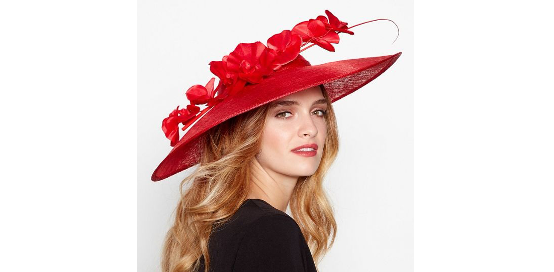 J by Jasper Conran Red Sinamay Orchid Saucer Fascinator