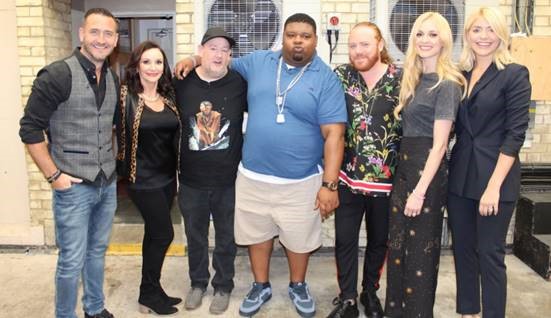 Shirley Ballas (left) alongside Johnny Vegas and the rest of the guests for Thursday's Celebrity Juice. 