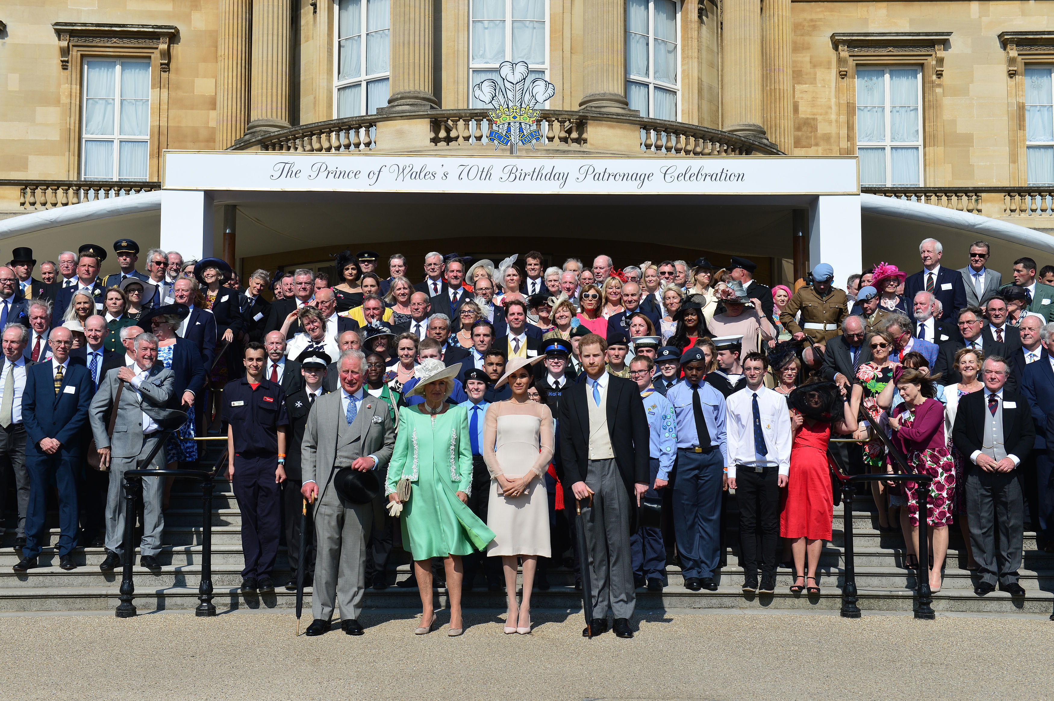 The royals pose with guests (Dominic Lipinski/PA)
