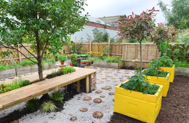 One of last year's projects with charity Young Saheliya , Glasgow, to green their ‘grey’ courtyard (RHS/Julie Howden/PA)