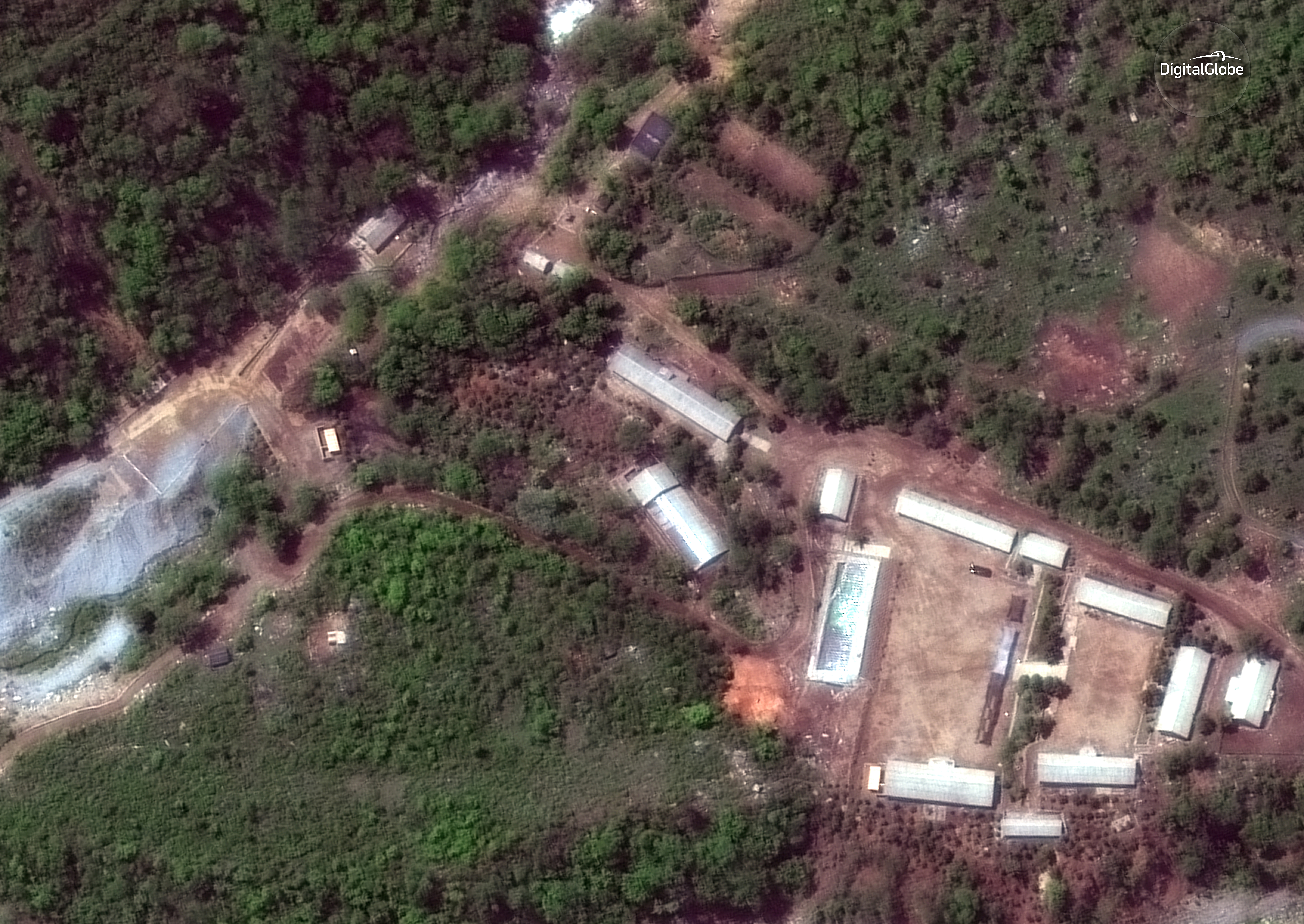 This May 23 2018 satellite image provided by DigitalGlobe shows the Punggye-ri test site in North Korea (DigitalGlobe via AP)