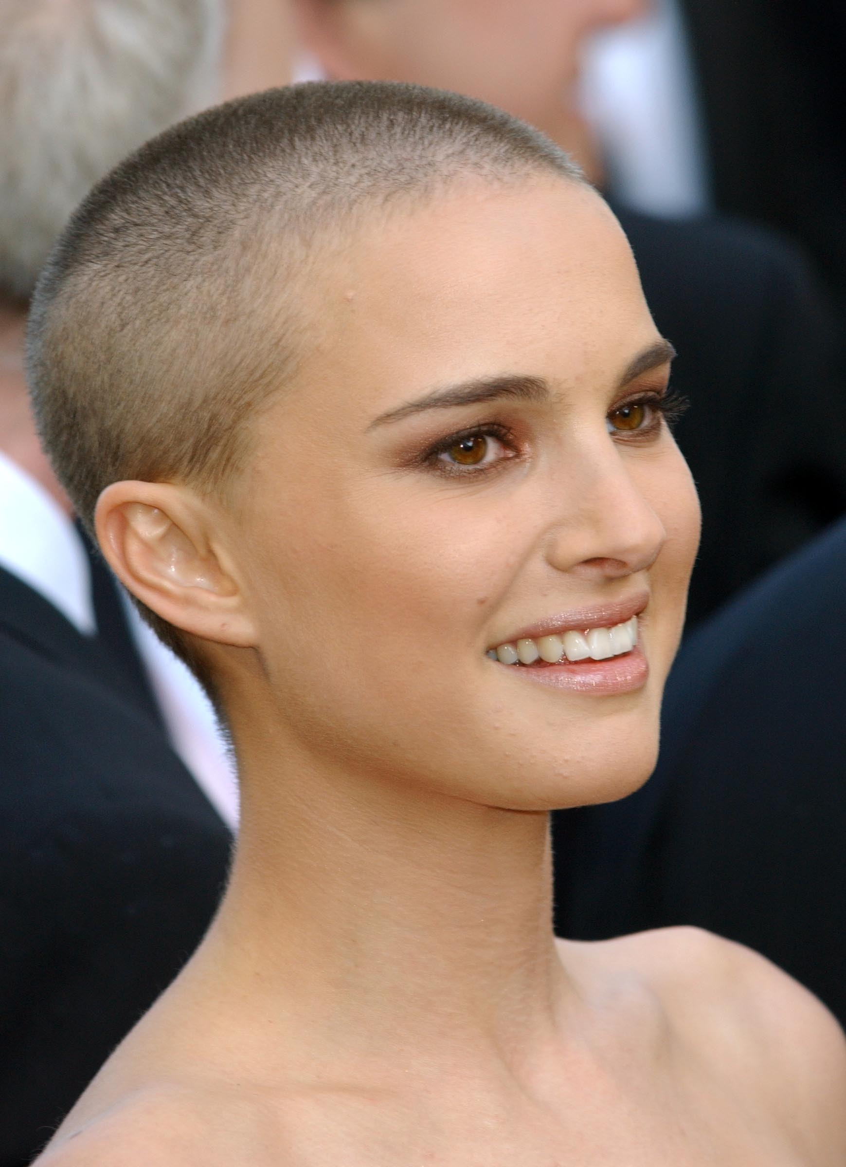 Actress shaved head