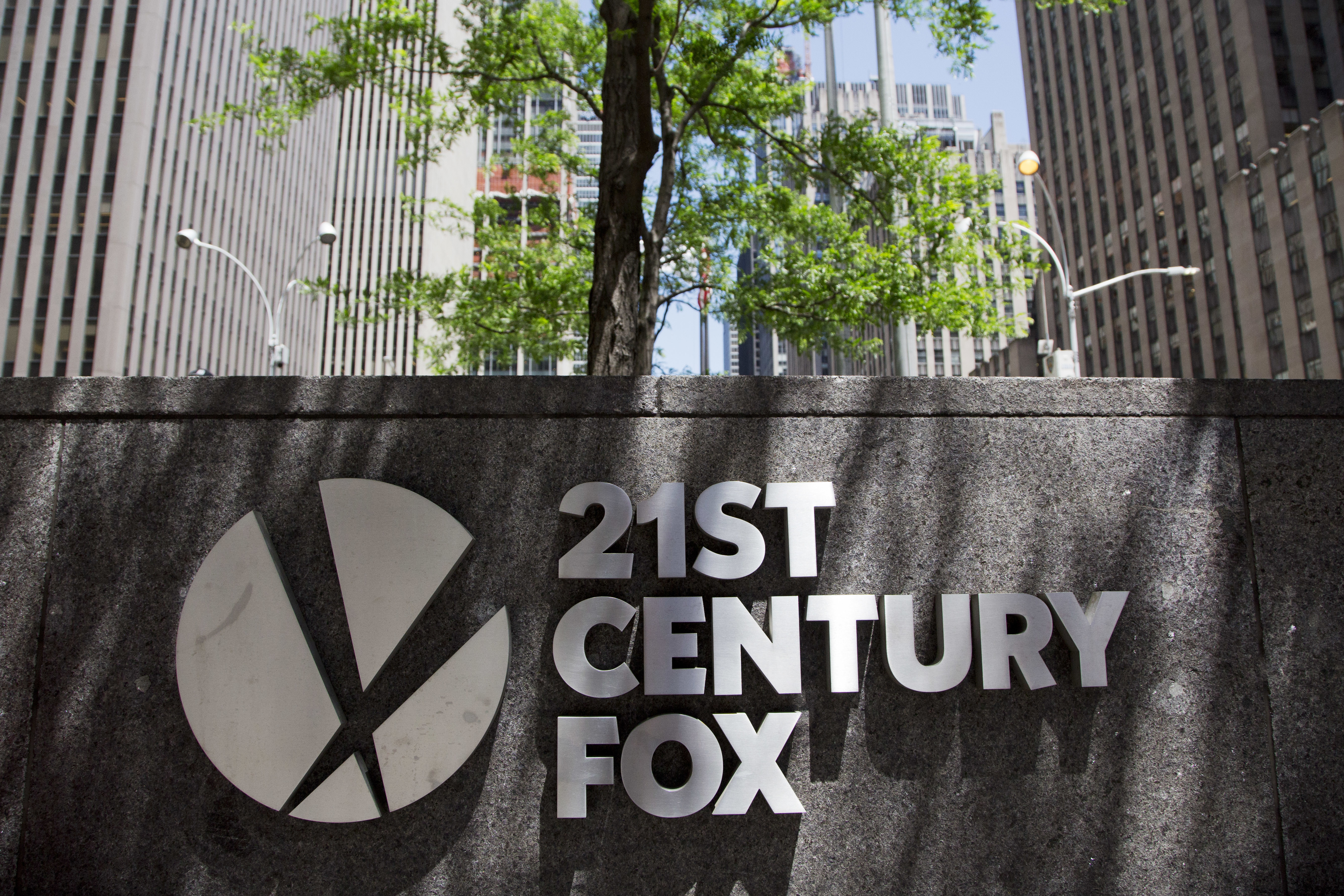 The 21st Century Fox logo outside its New York office