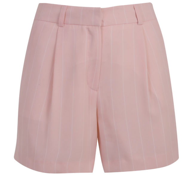 Miss Selfridge Pink Stripe Print Pleated Shorts