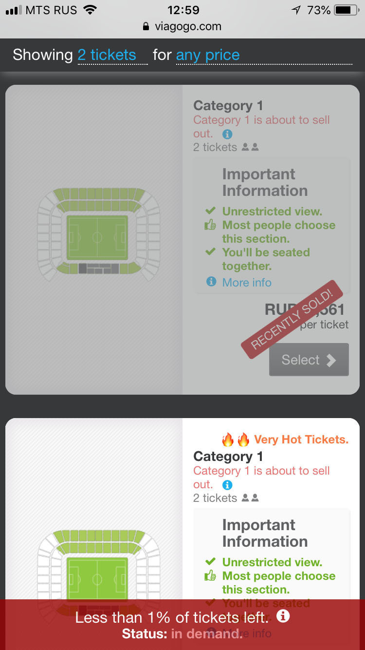 Viagogo website