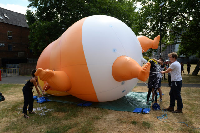 The blimp will fly for two hours on Friday morning in London as Donald Trump visits the UK (Kirsty O'Connor/PA)