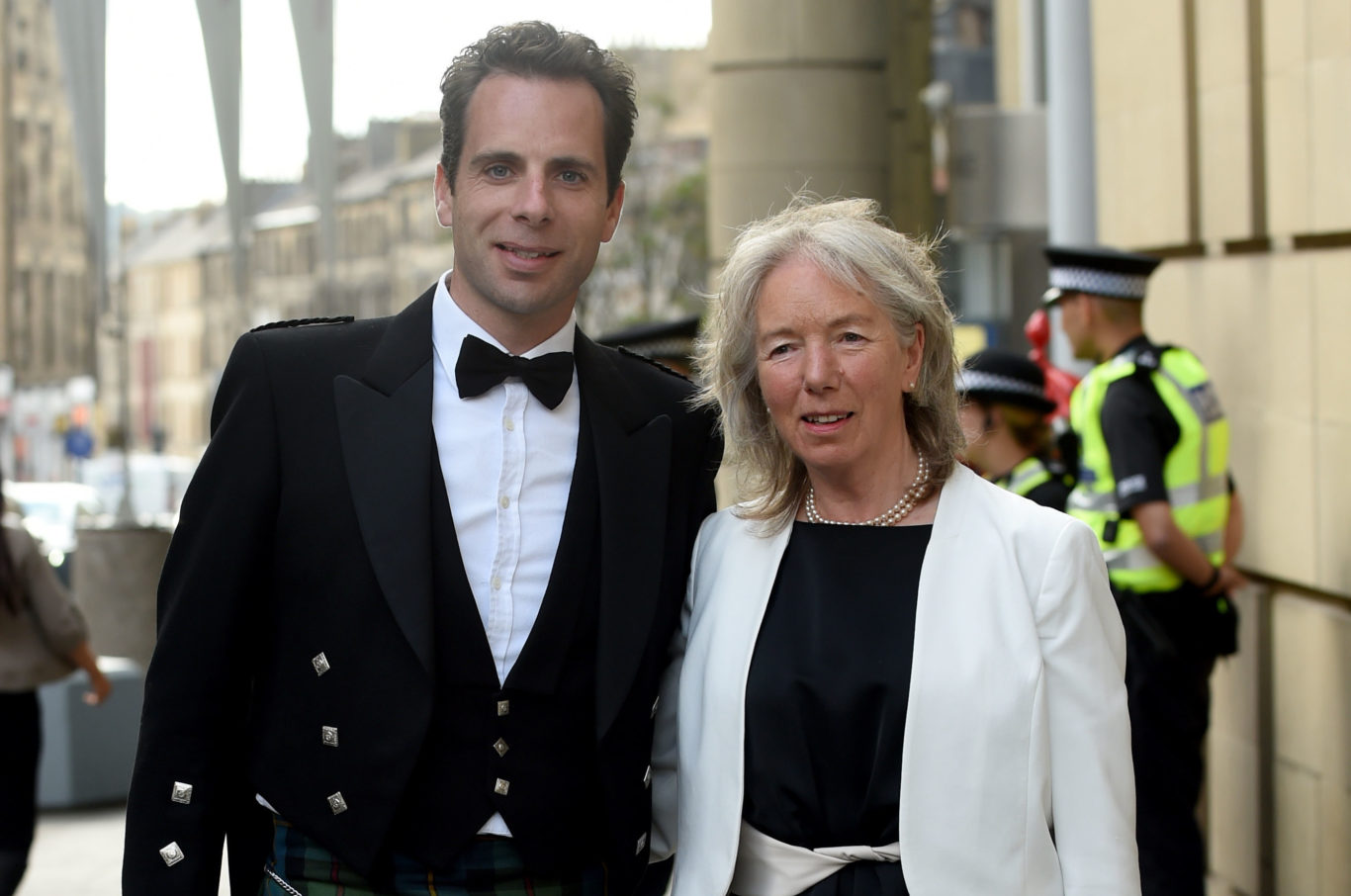 Mark Beaumont and his mother Una attending the dinner