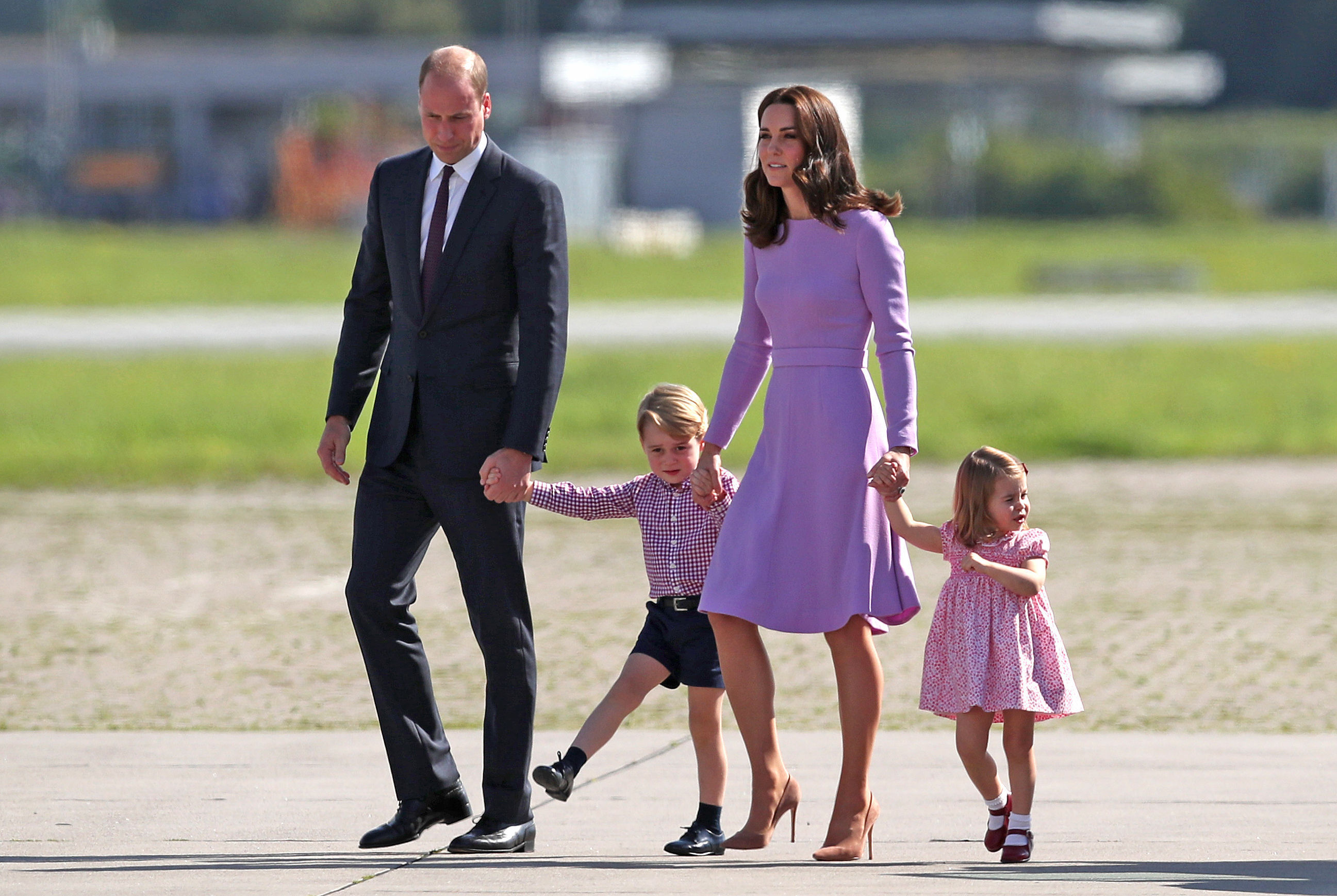 The Duke and Duchess of Cambridge and their children, Prince George and Princess Charlotte, visit Airbus in Hamburg, Germany