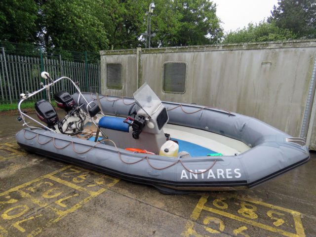 The Antares RHIB was abandoned by the gang.