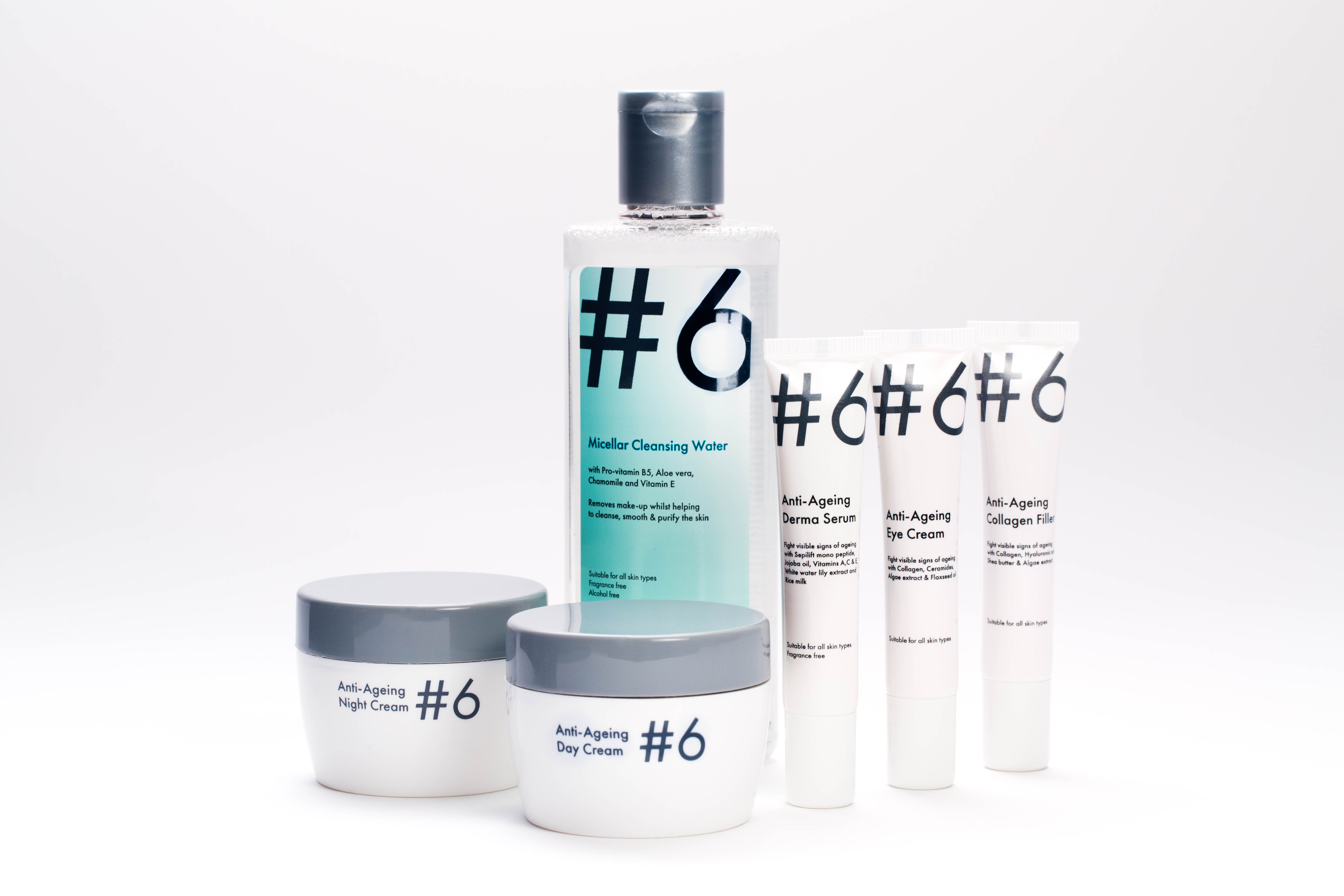 products from the #6 skincare range at Poundland