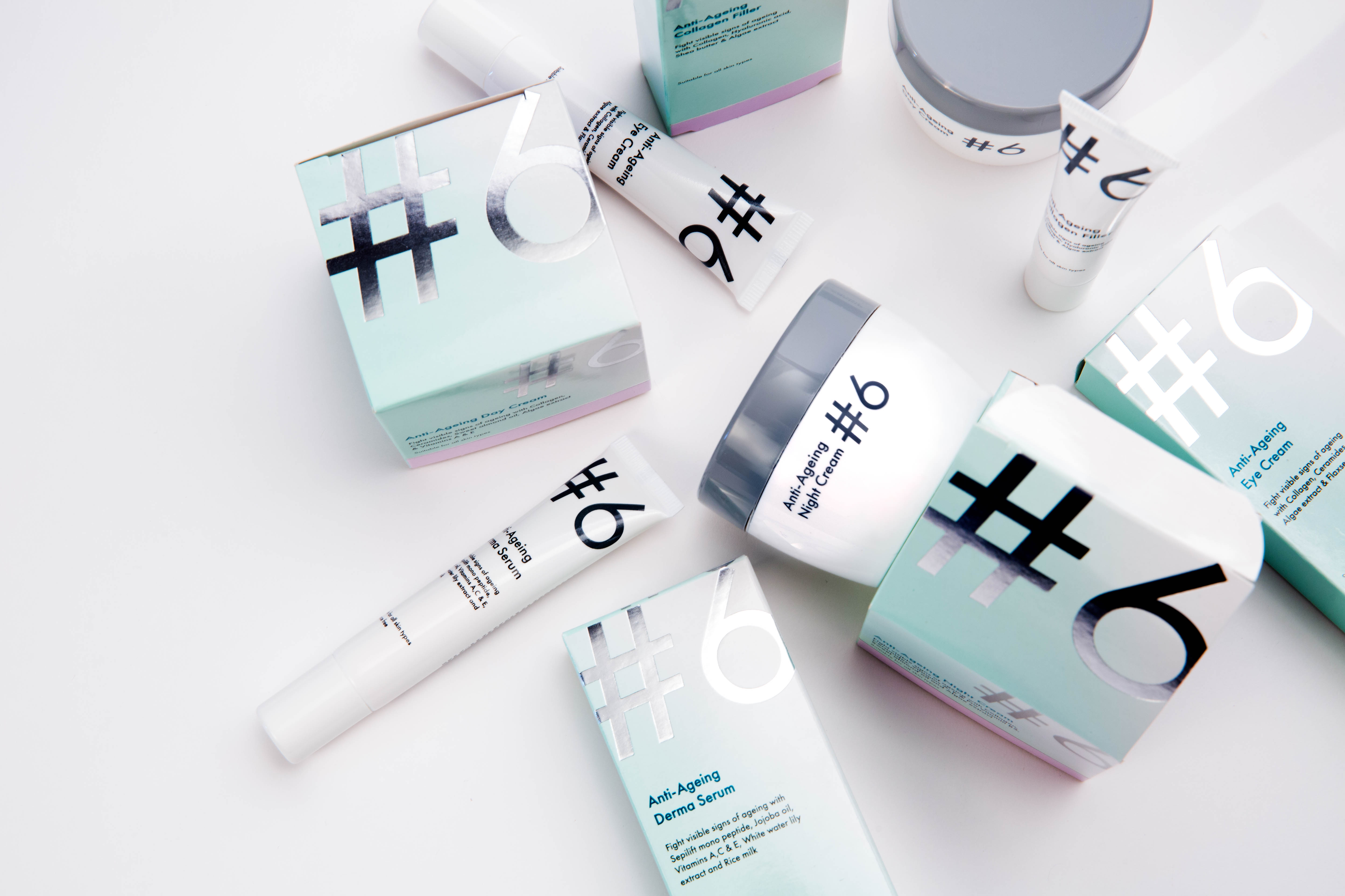 products from the #6 skincare range at Poundland