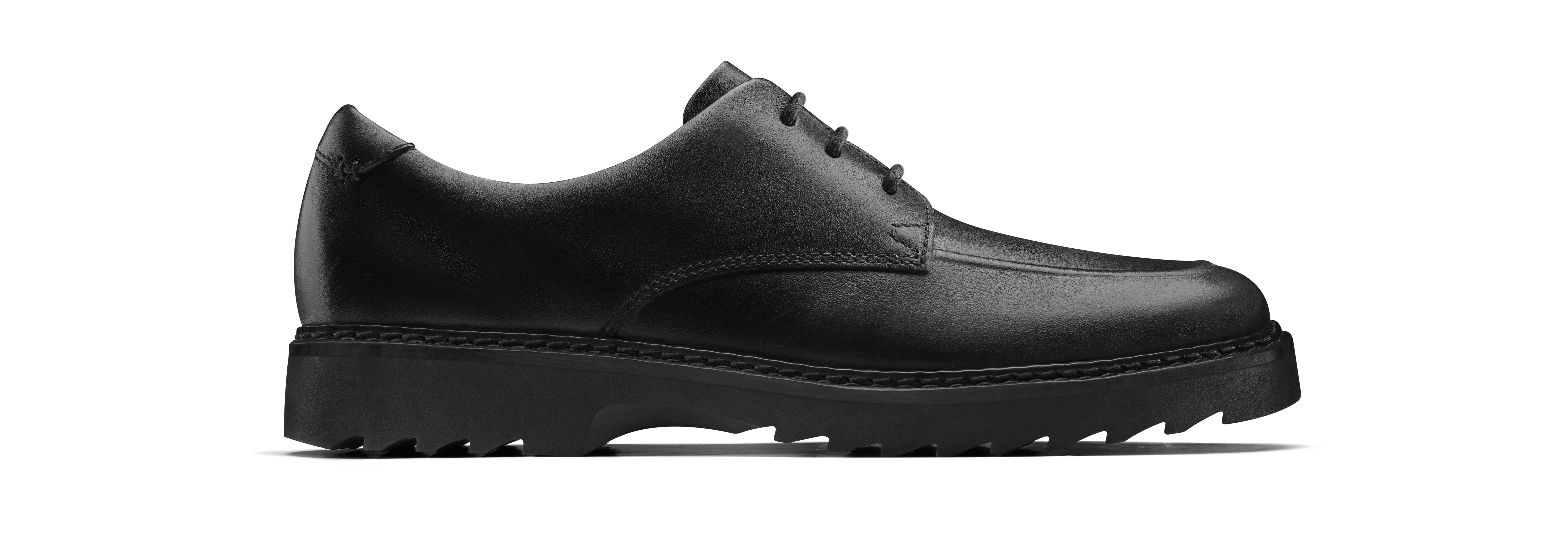 Asher Grove black leather school shoes, £60, Clarks