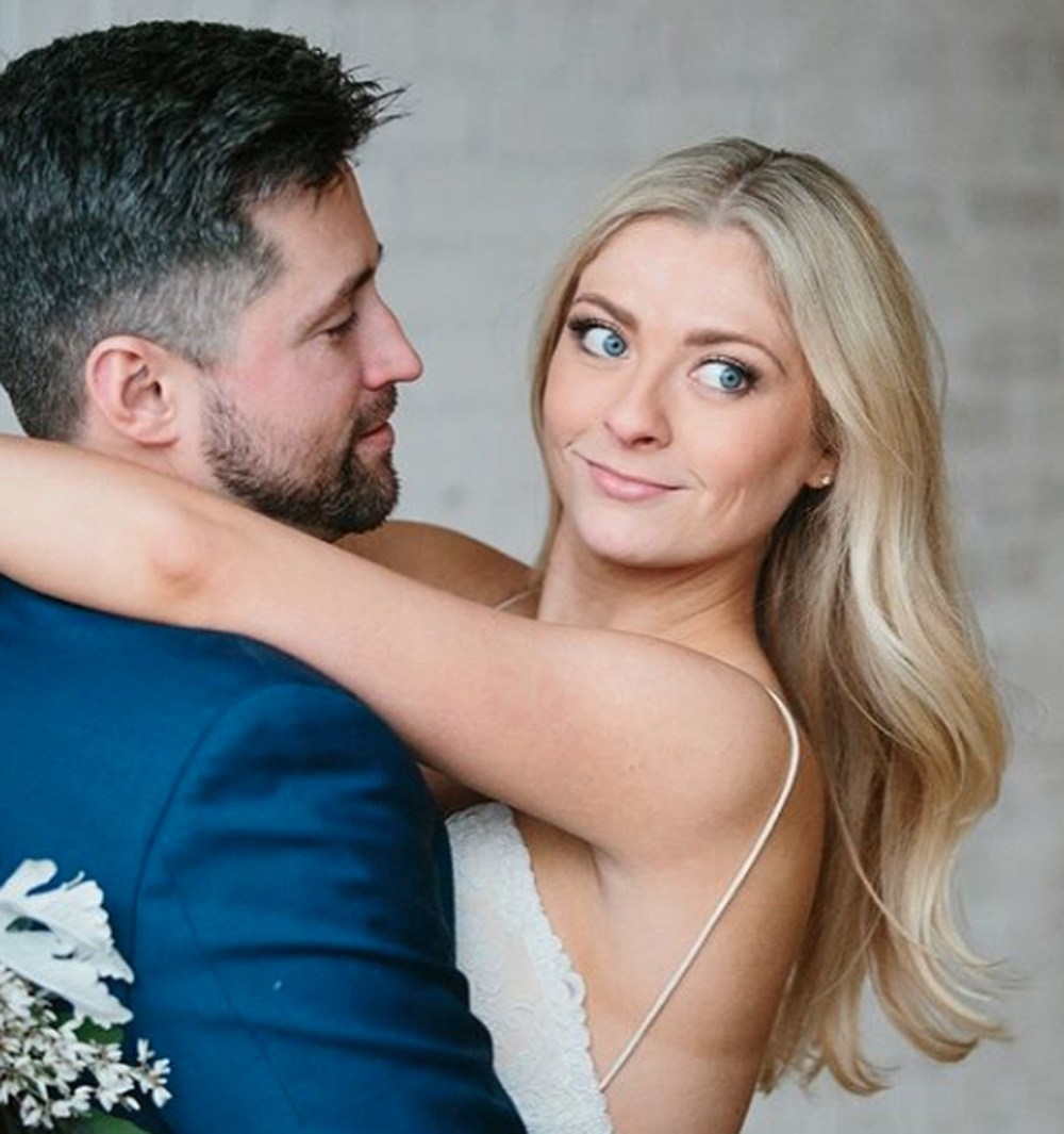 Kayla Cummings and husband Griffin Cummings on their wedding day