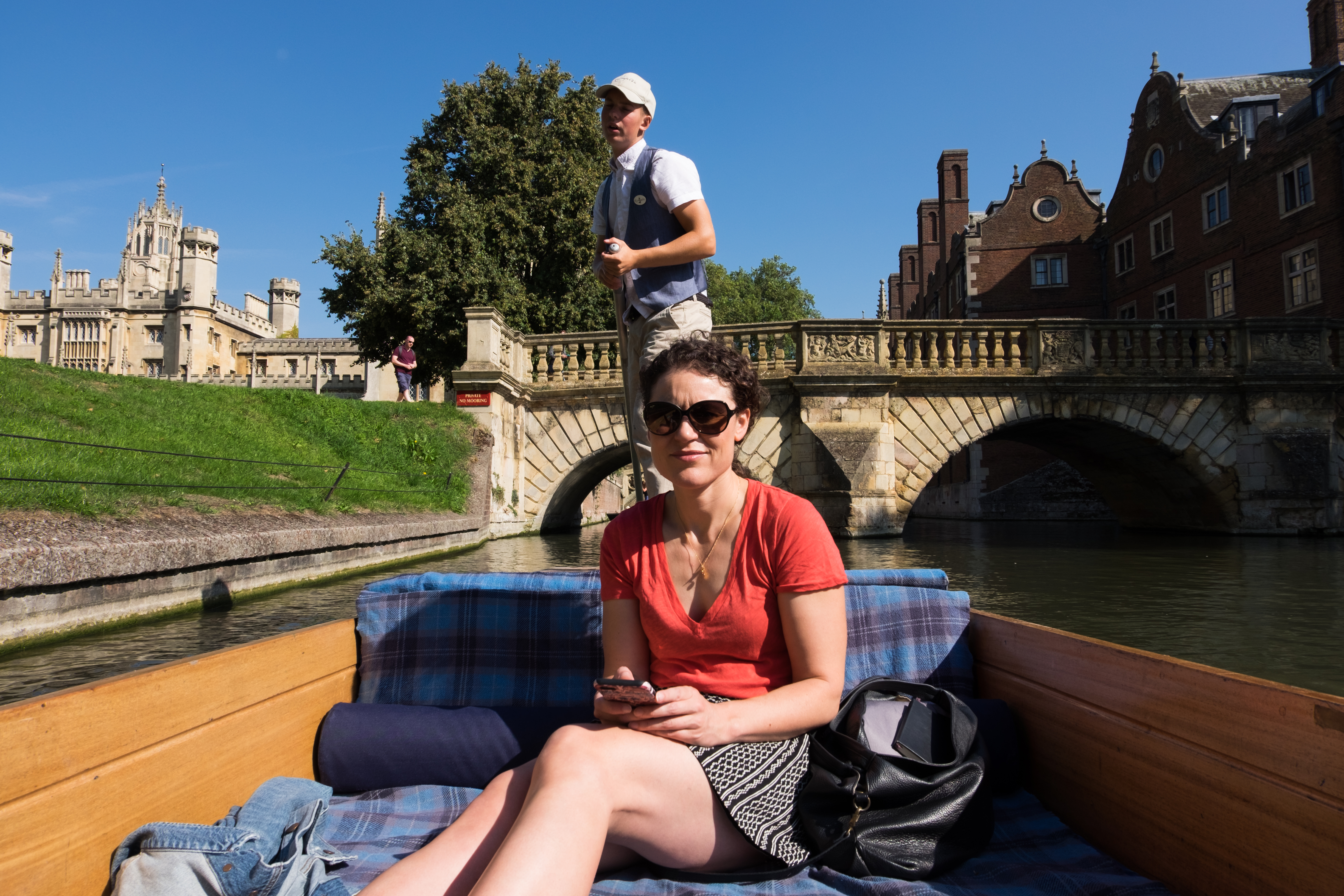 Sarah punting along the River Cam (Renato Granieri/PA)